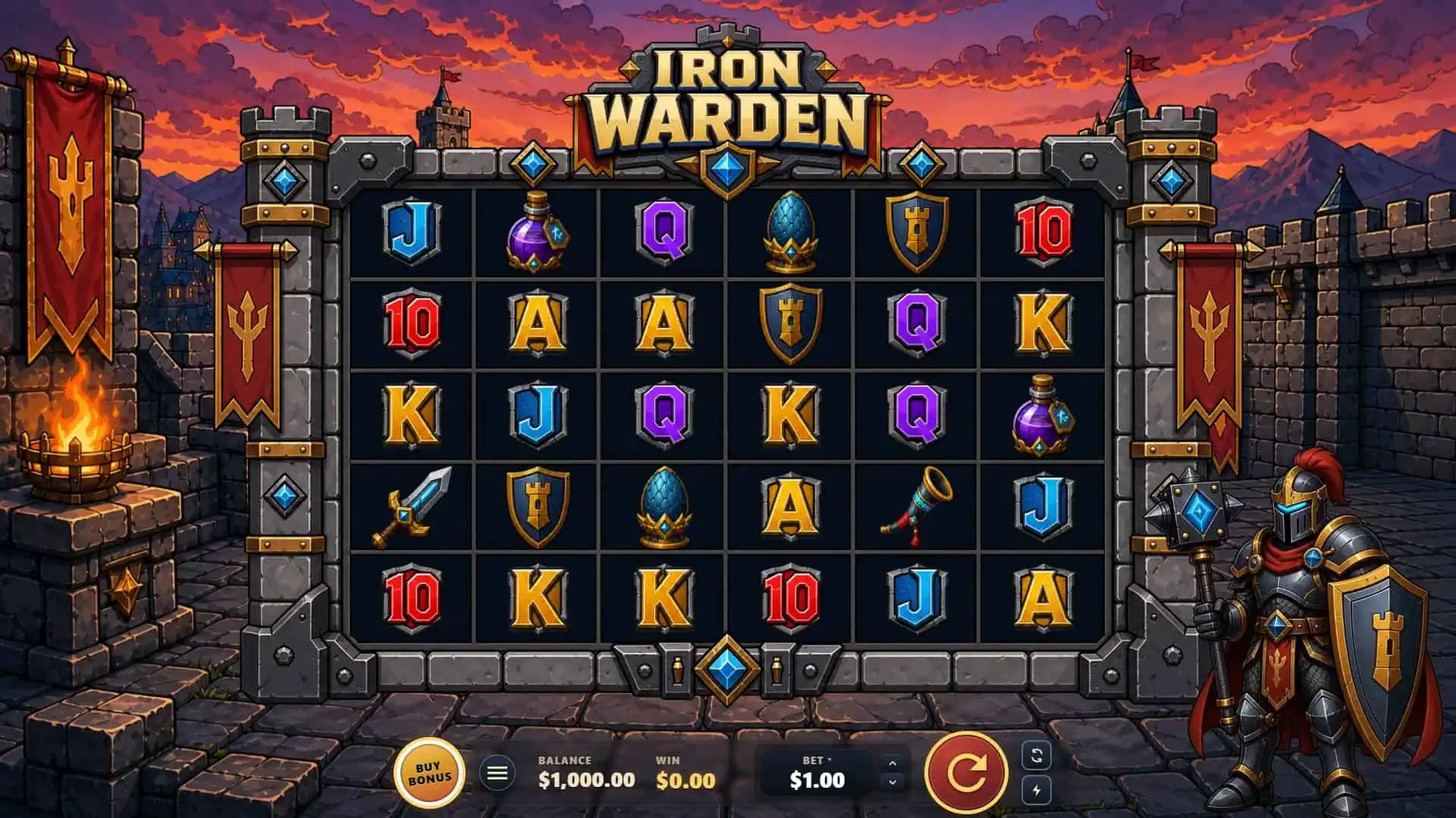 Iron Warden slot gameplay reels
