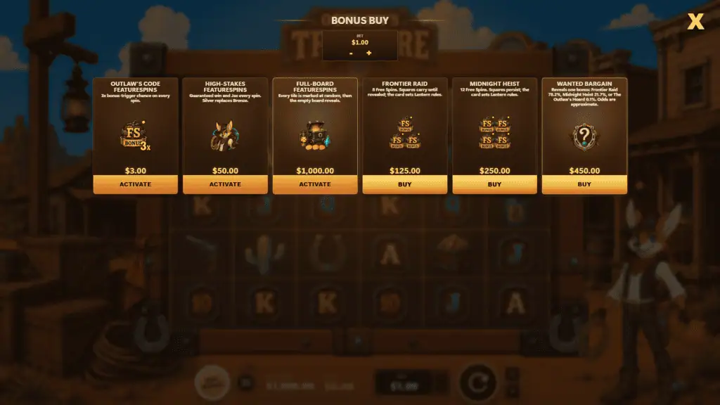 Emporium outlaw s treasure bonus buy