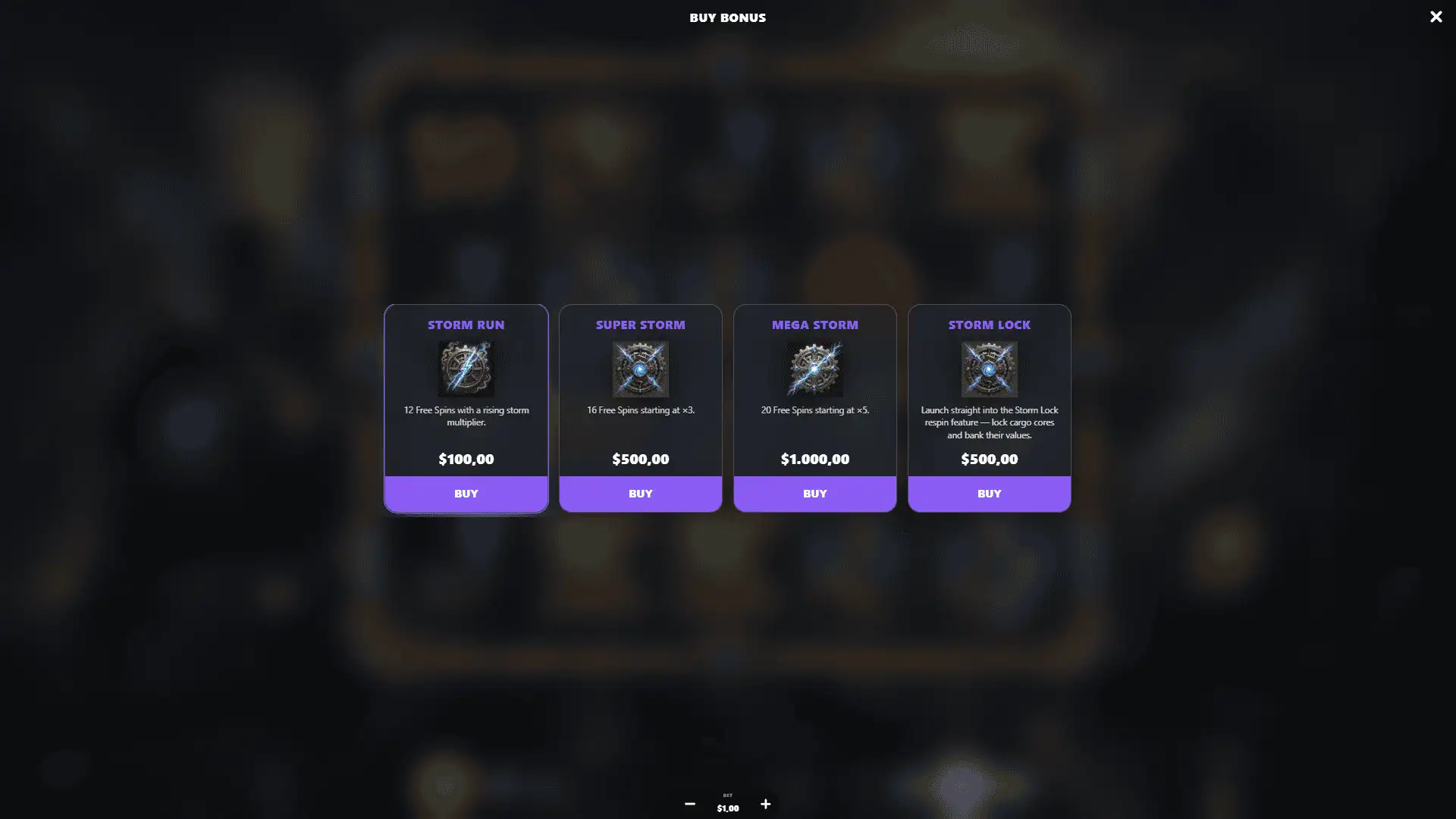 Stormforged Caravan bonus buy menu