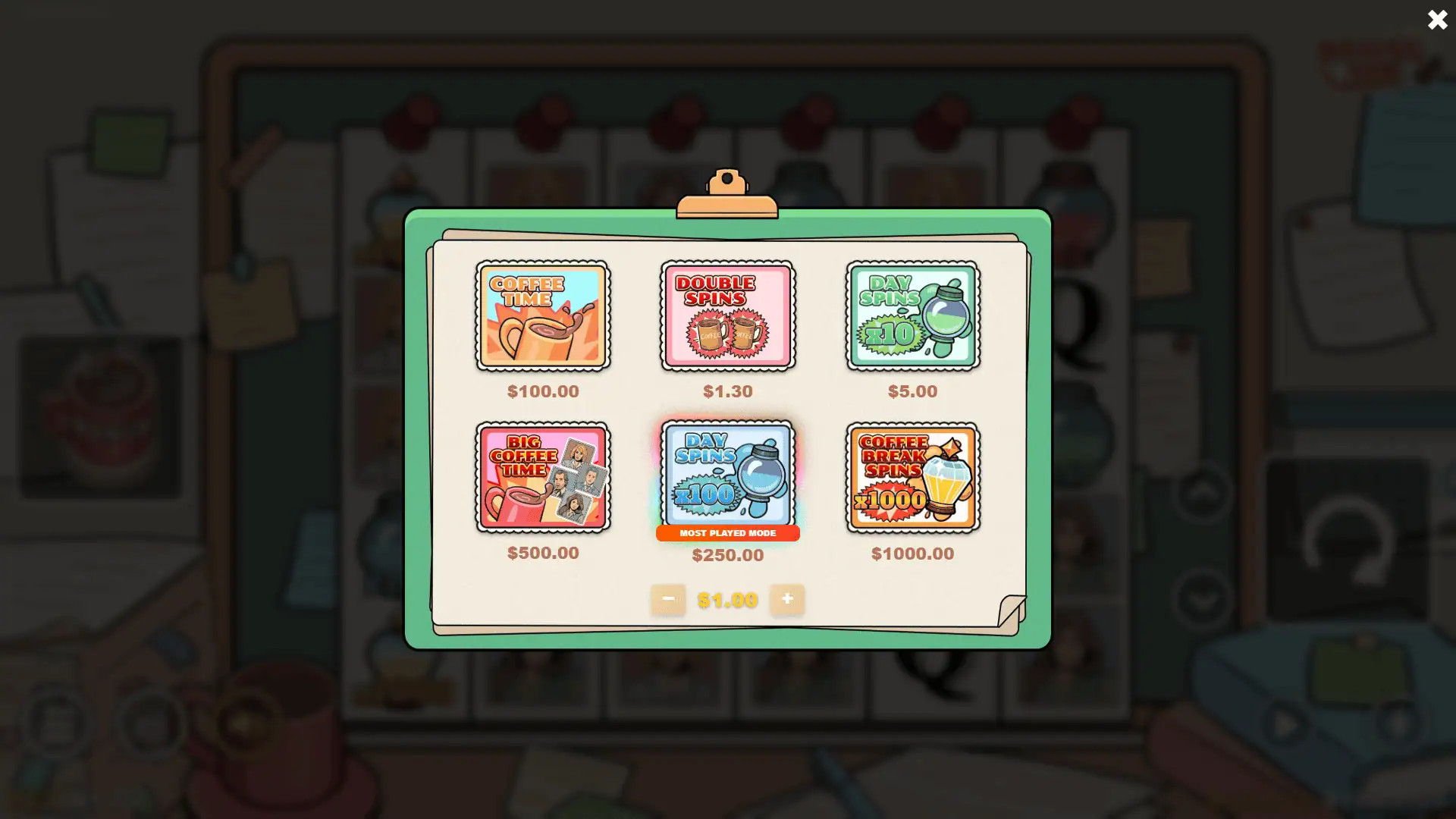 Boring Job bonus buy menu
