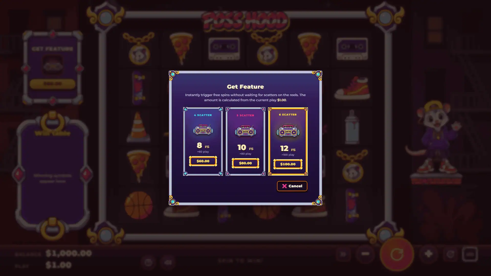 Poss Hood bonus buy menu