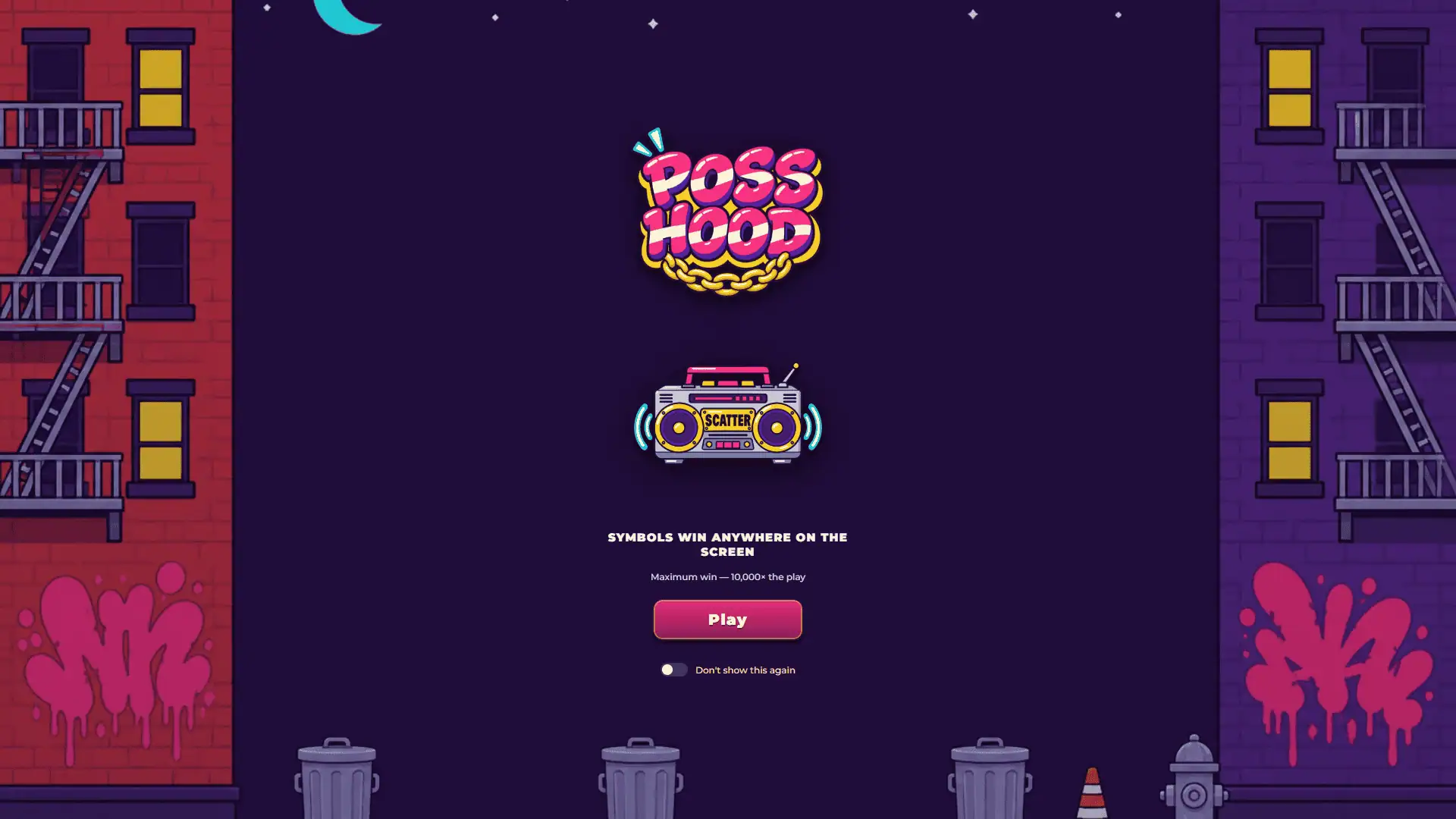 Poss Hood slot intro screen