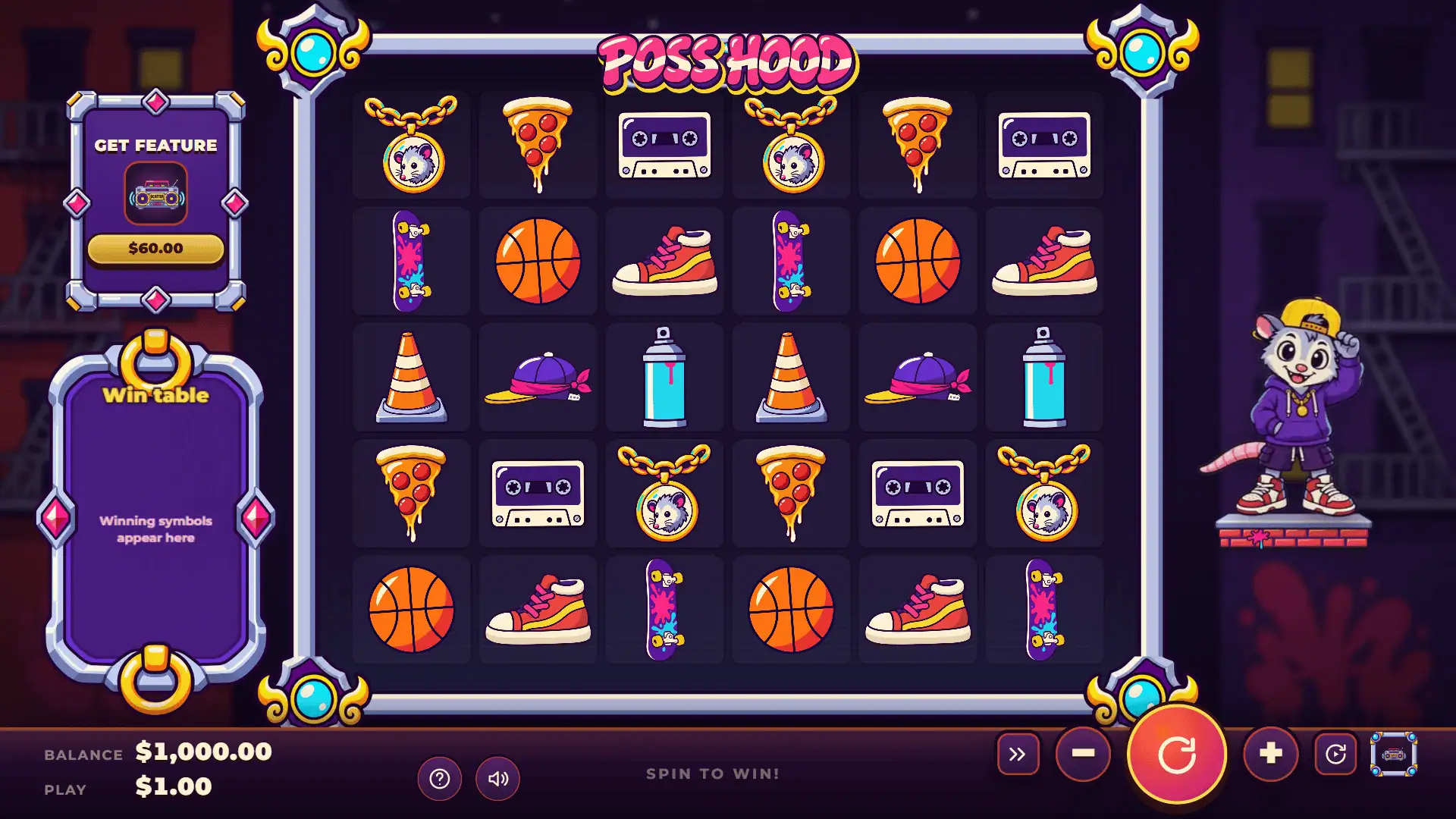 Poss Hood slot gameplay reels