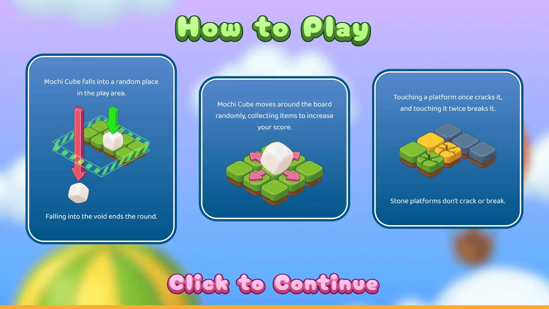 Mochi Cube slot intro screen