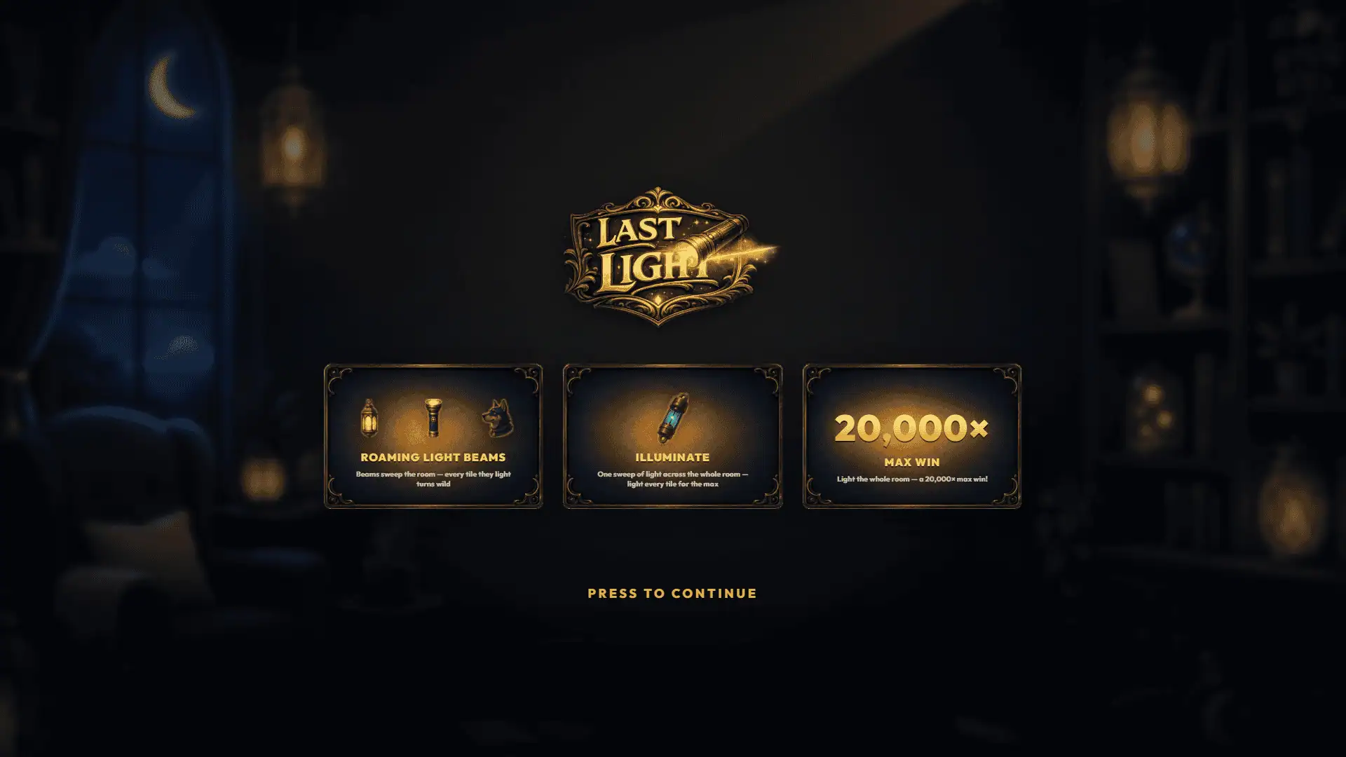 Last Light slot intro screen