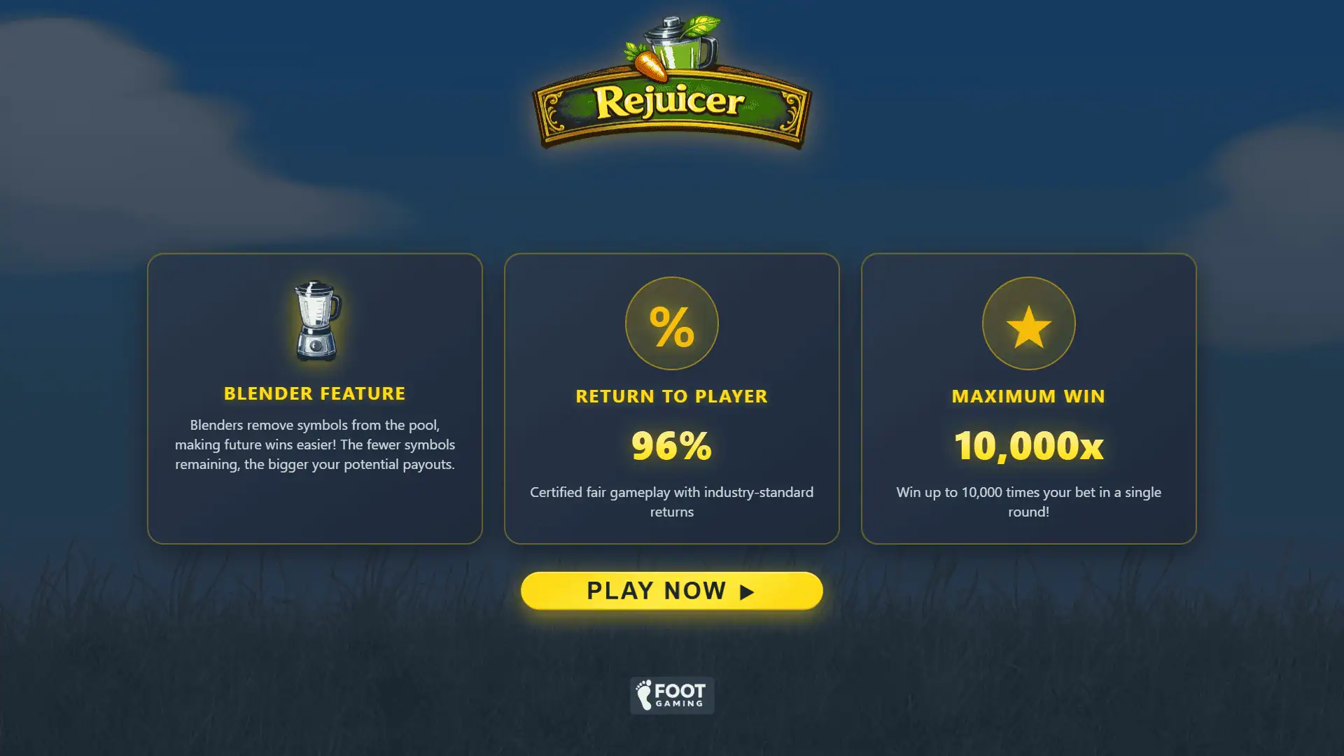 Rejuicer slot intro screen