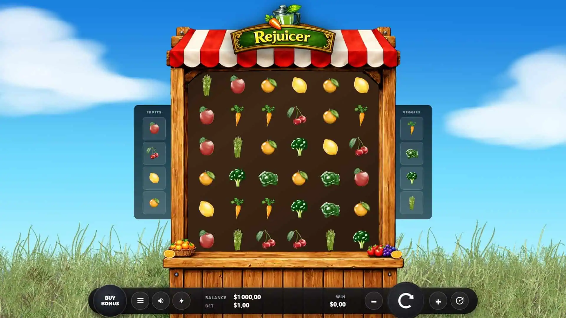 Rejuicer slot gameplay reels