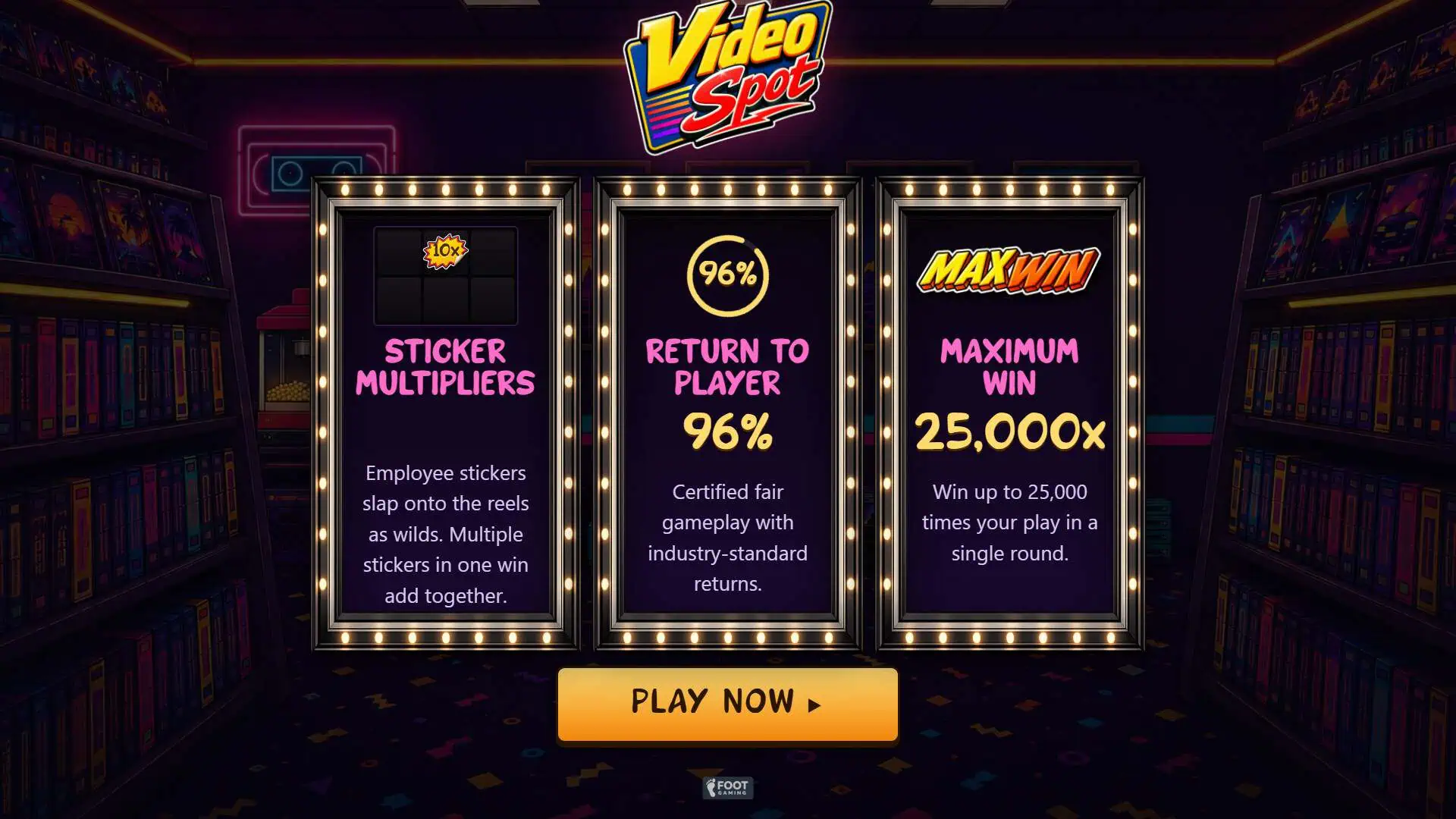 Video Spot slot intro screen