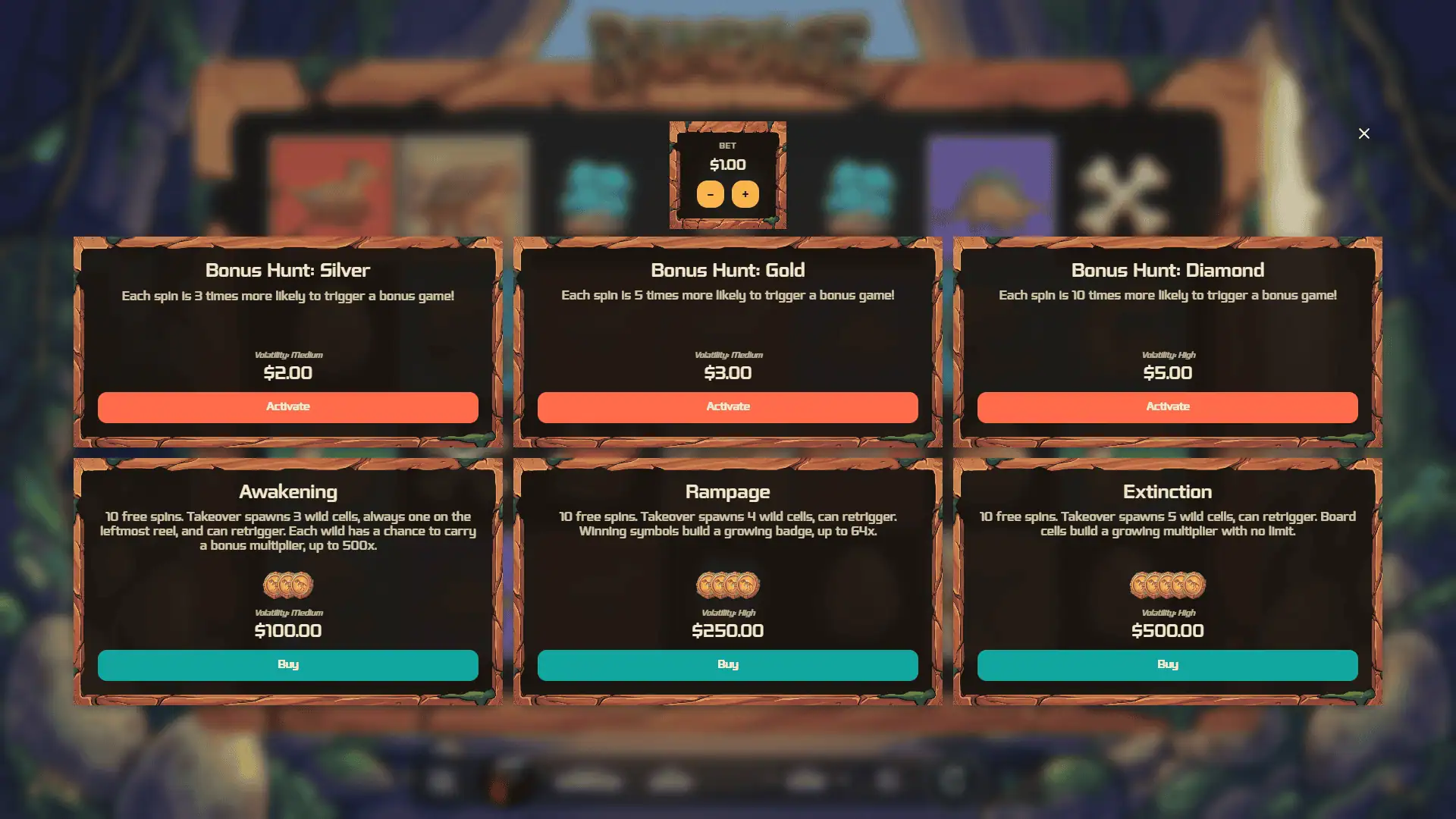 Rampage 16384 Ways bonus buy menu