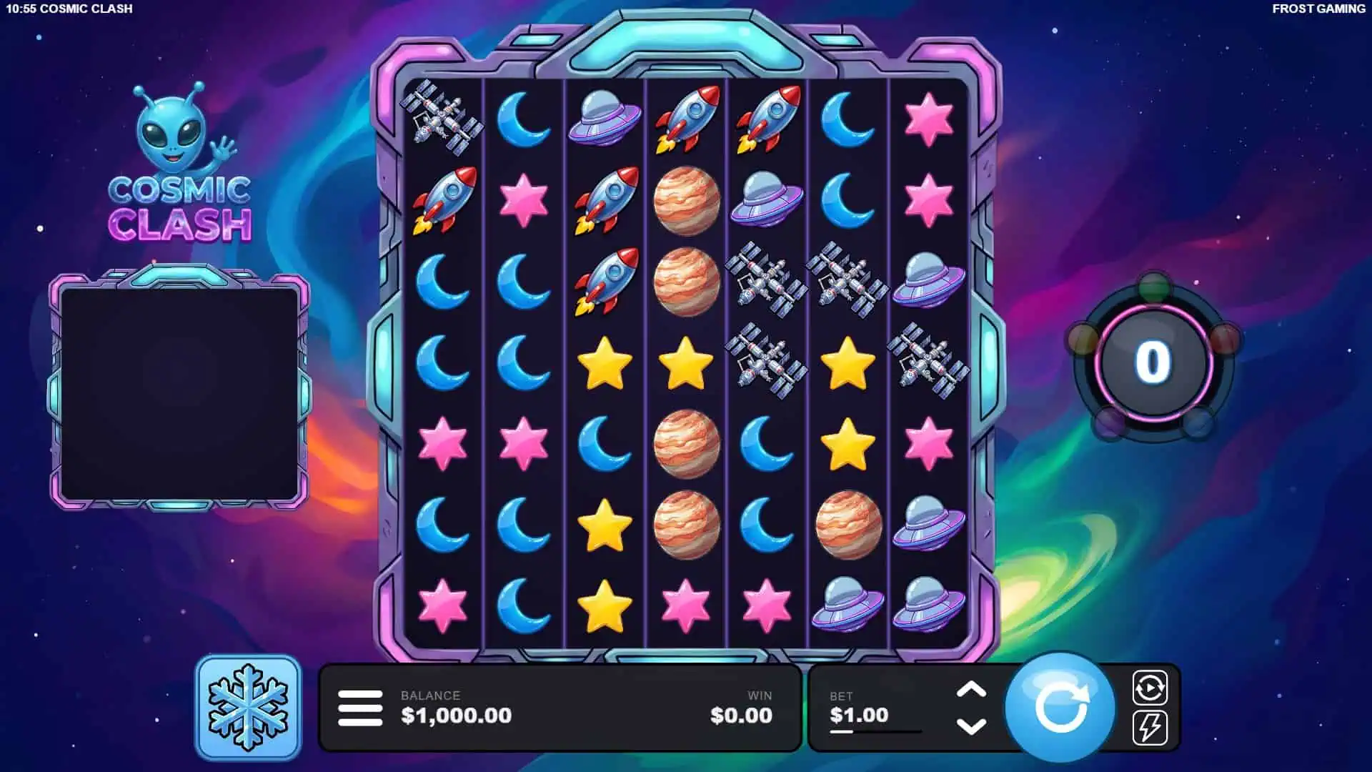 Cosmic Clash slot gameplay reels