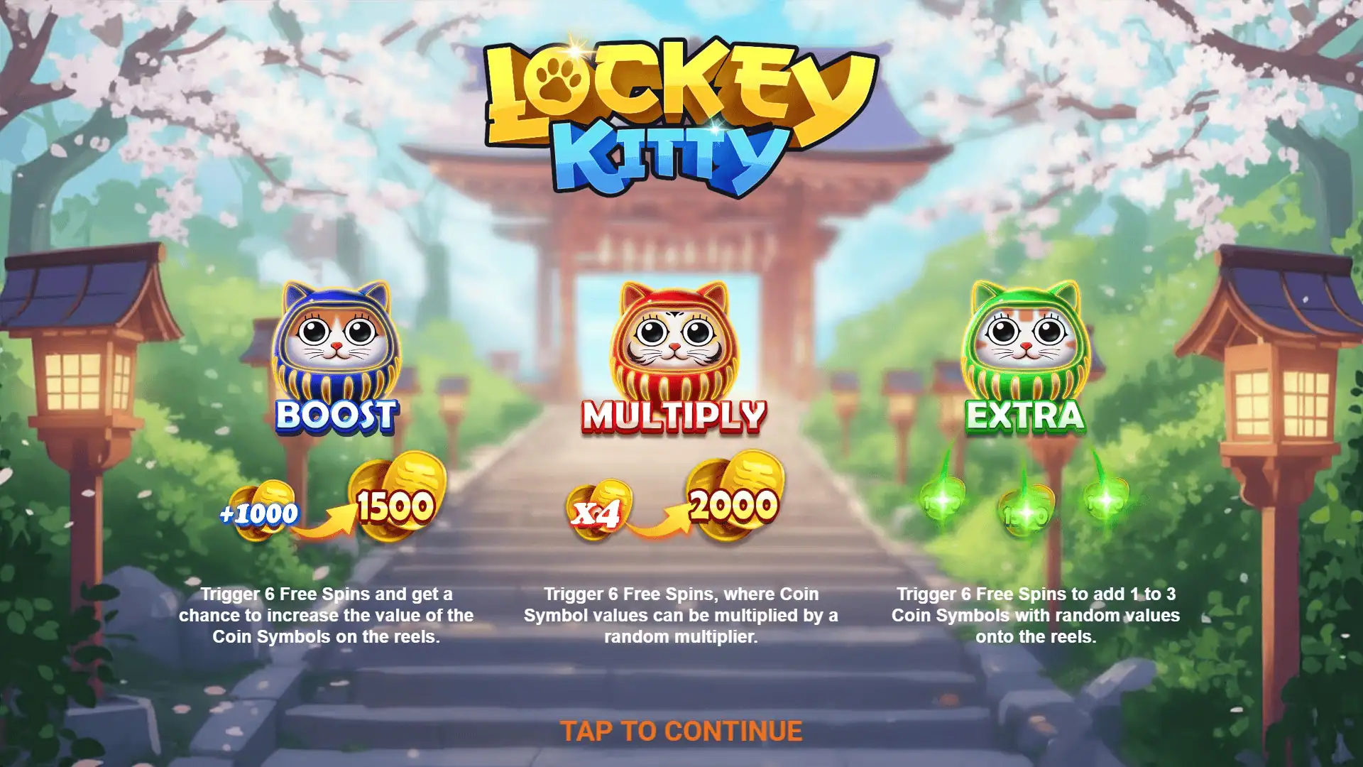 Lockey Kitty slot intro screen