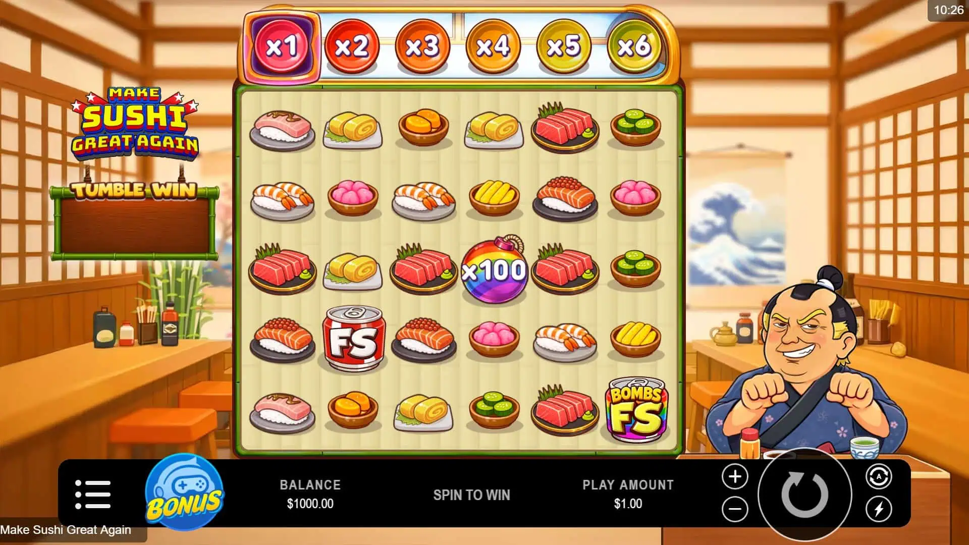 Make Sushi Great Again slot gameplay reels