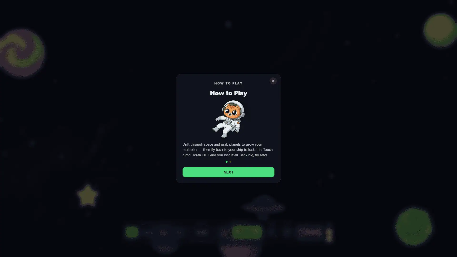 Space Kitty slot intro screen