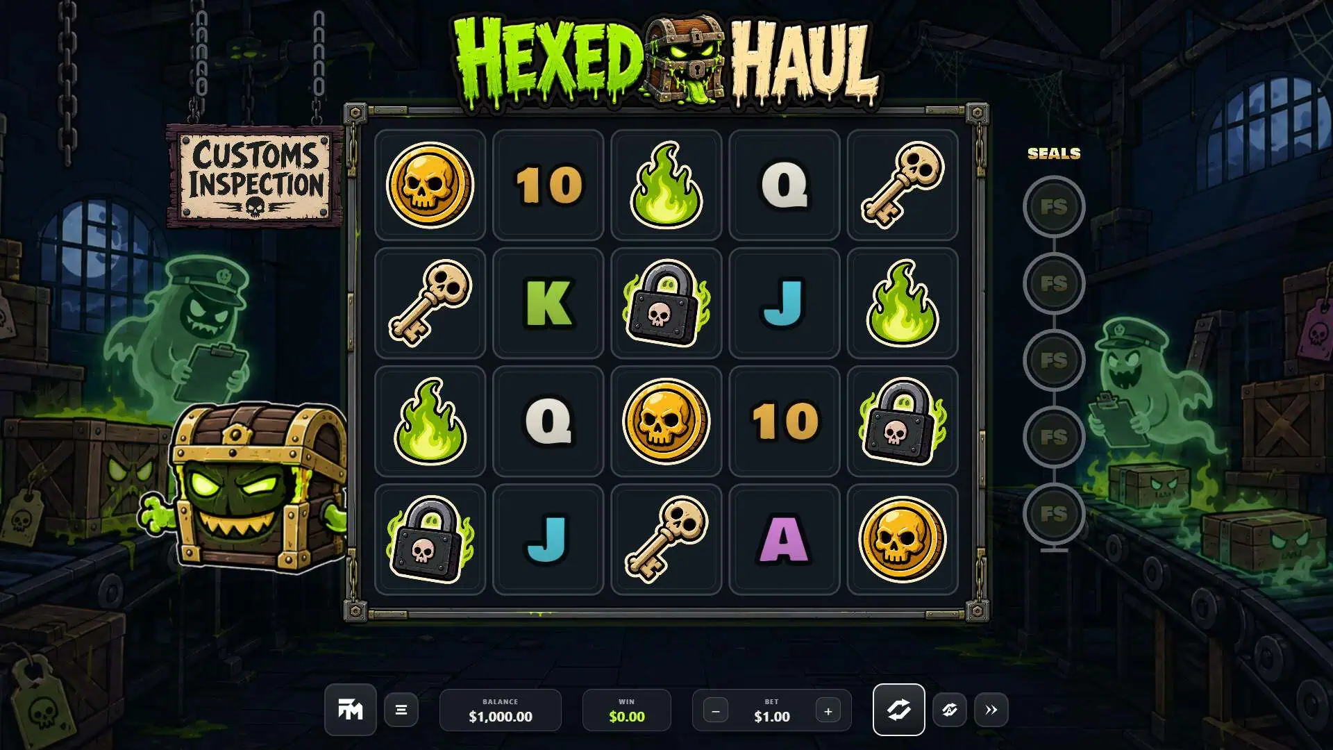 Hexed Haul slot gameplay reels