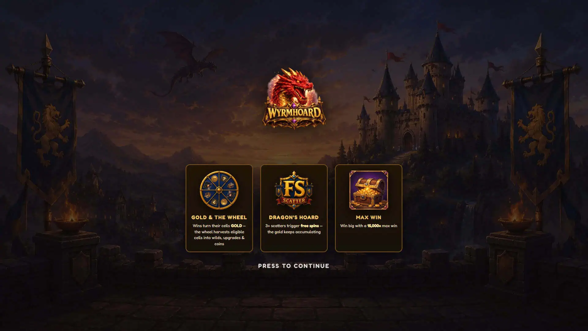 Wyrmhoard slot intro screen