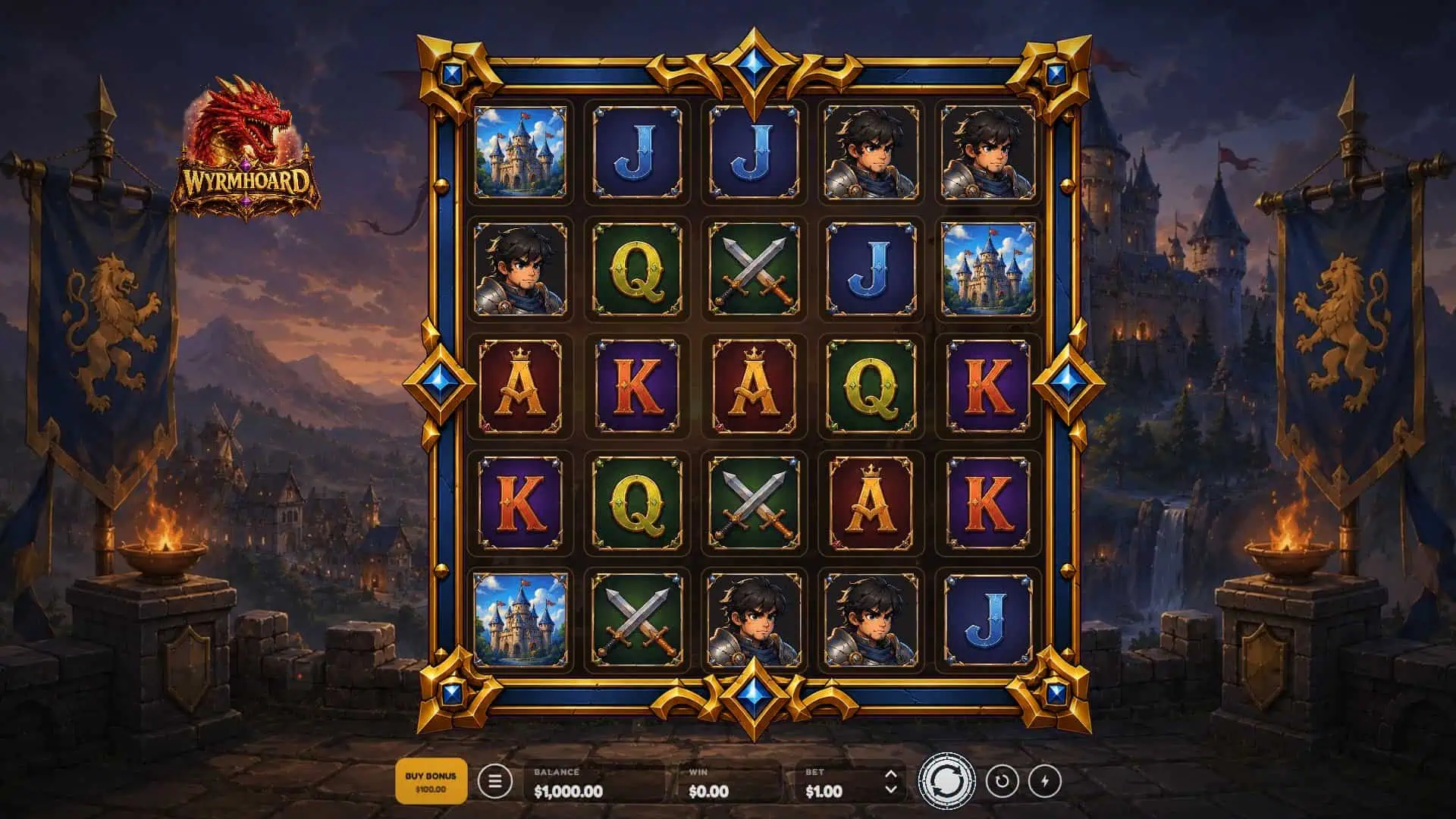 Wyrmhoard slot gameplay reels