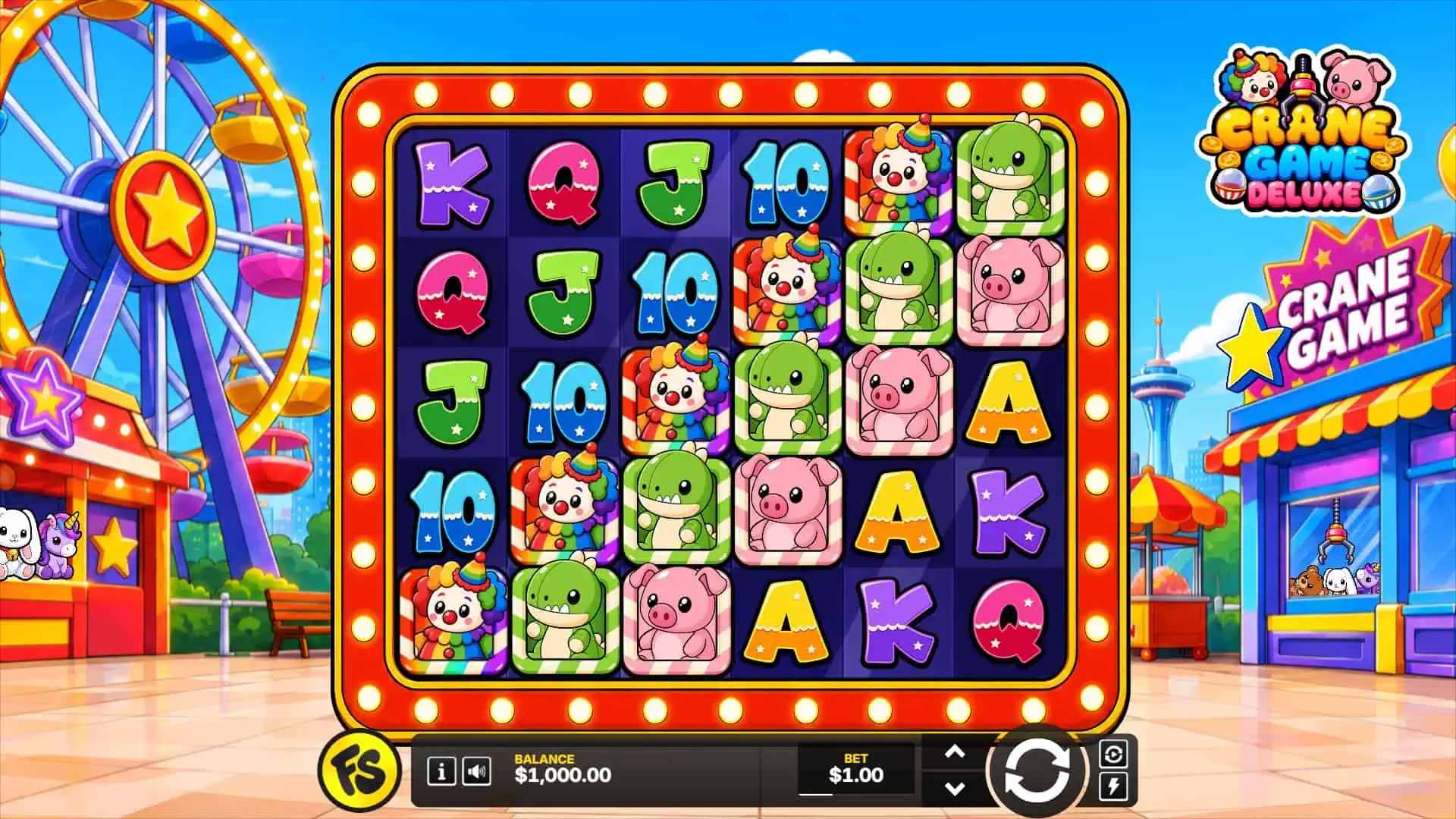 Crane Game Deluxe slot gameplay reels