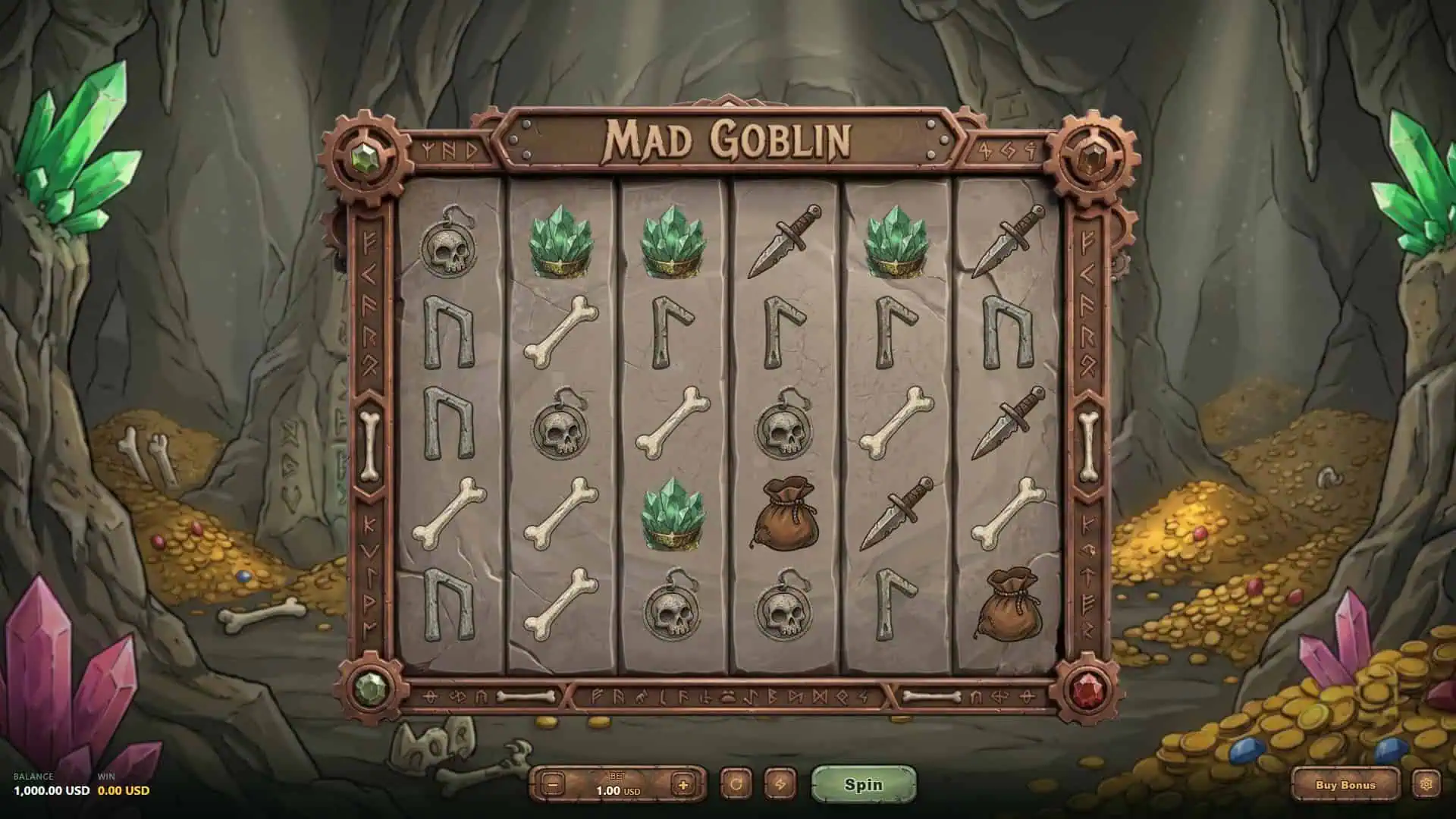 mad goblin slot gameplay reels