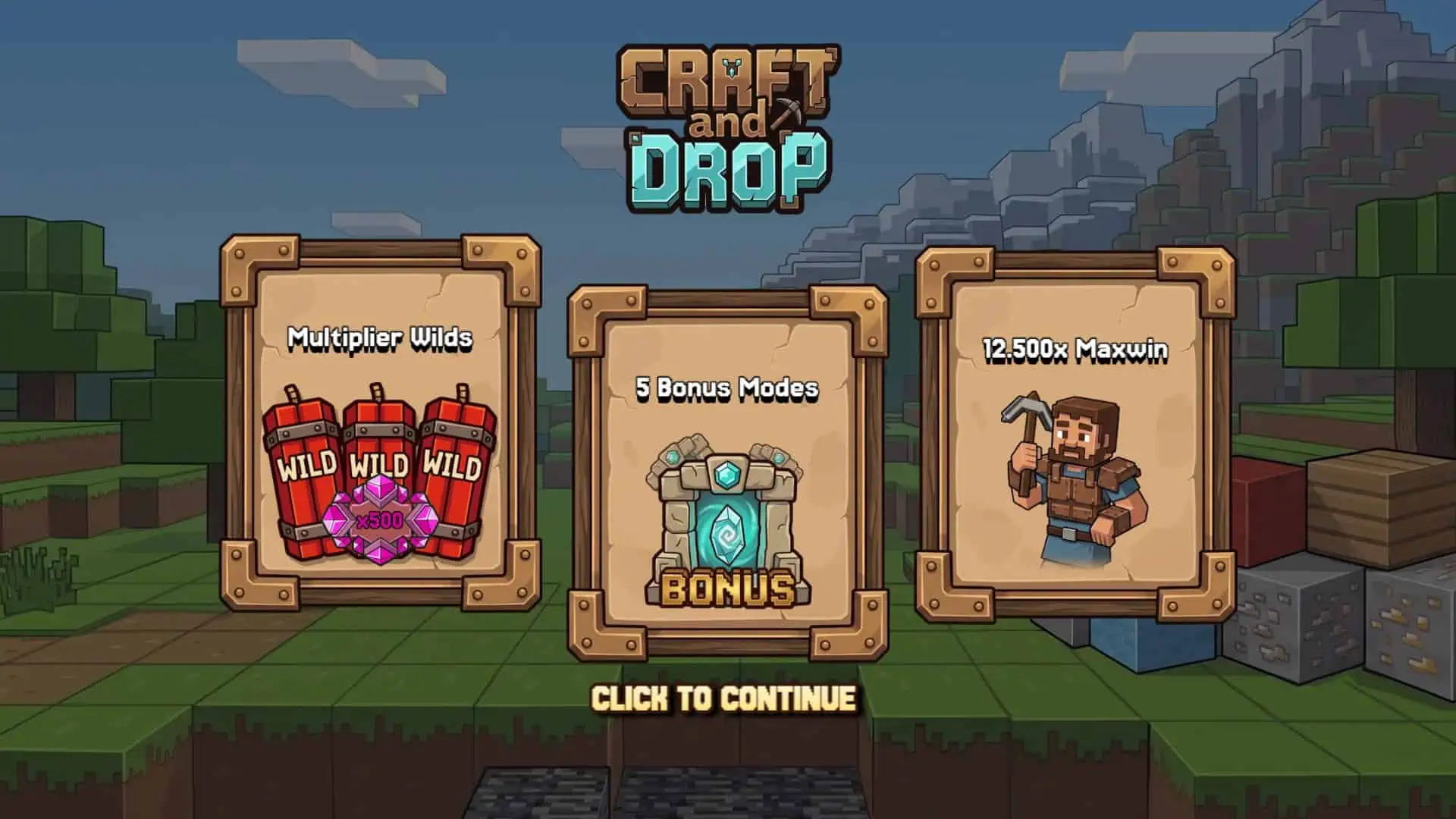 Craft And Drop slot intro screen