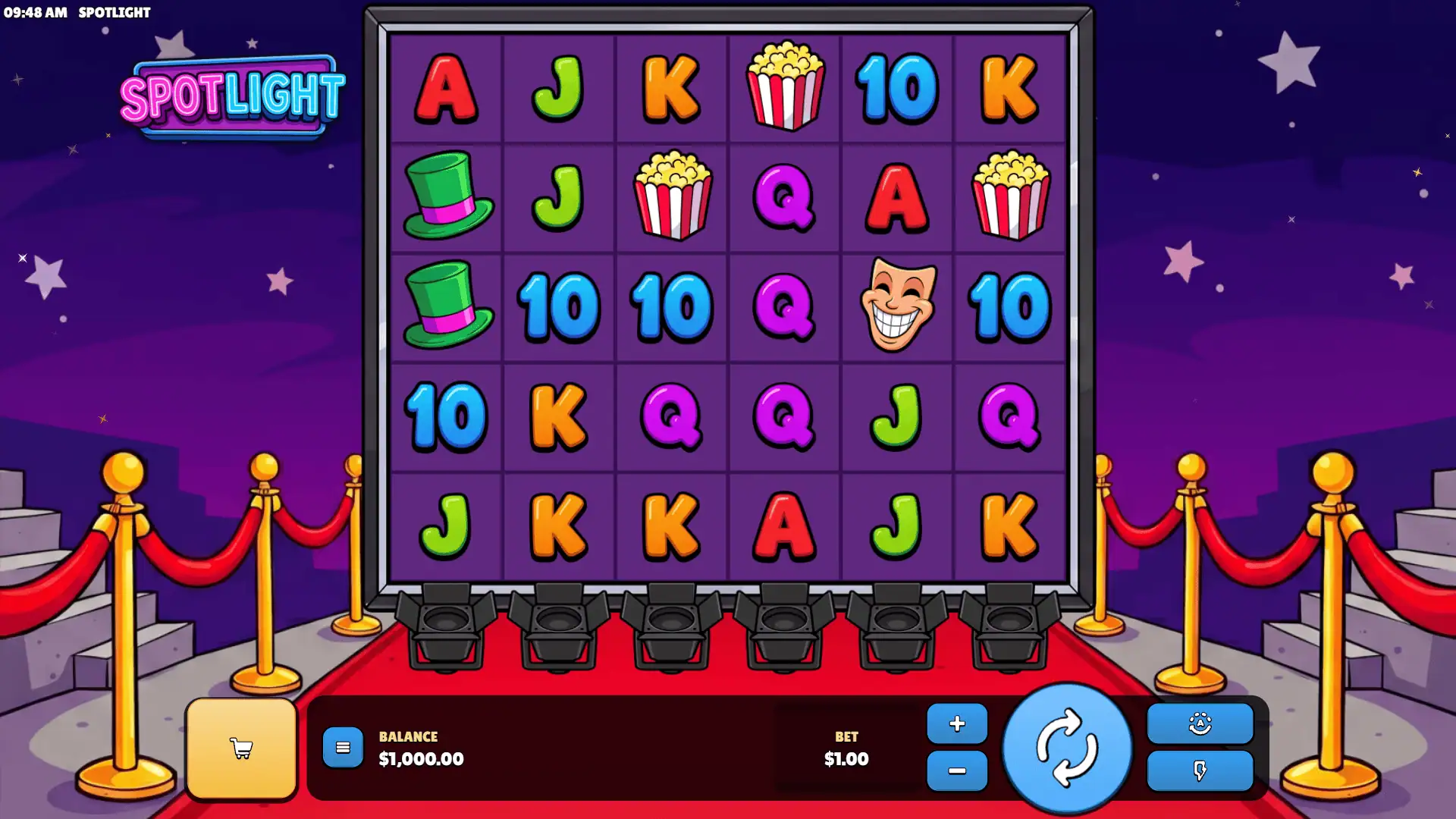 Spotlight slot gameplay reels