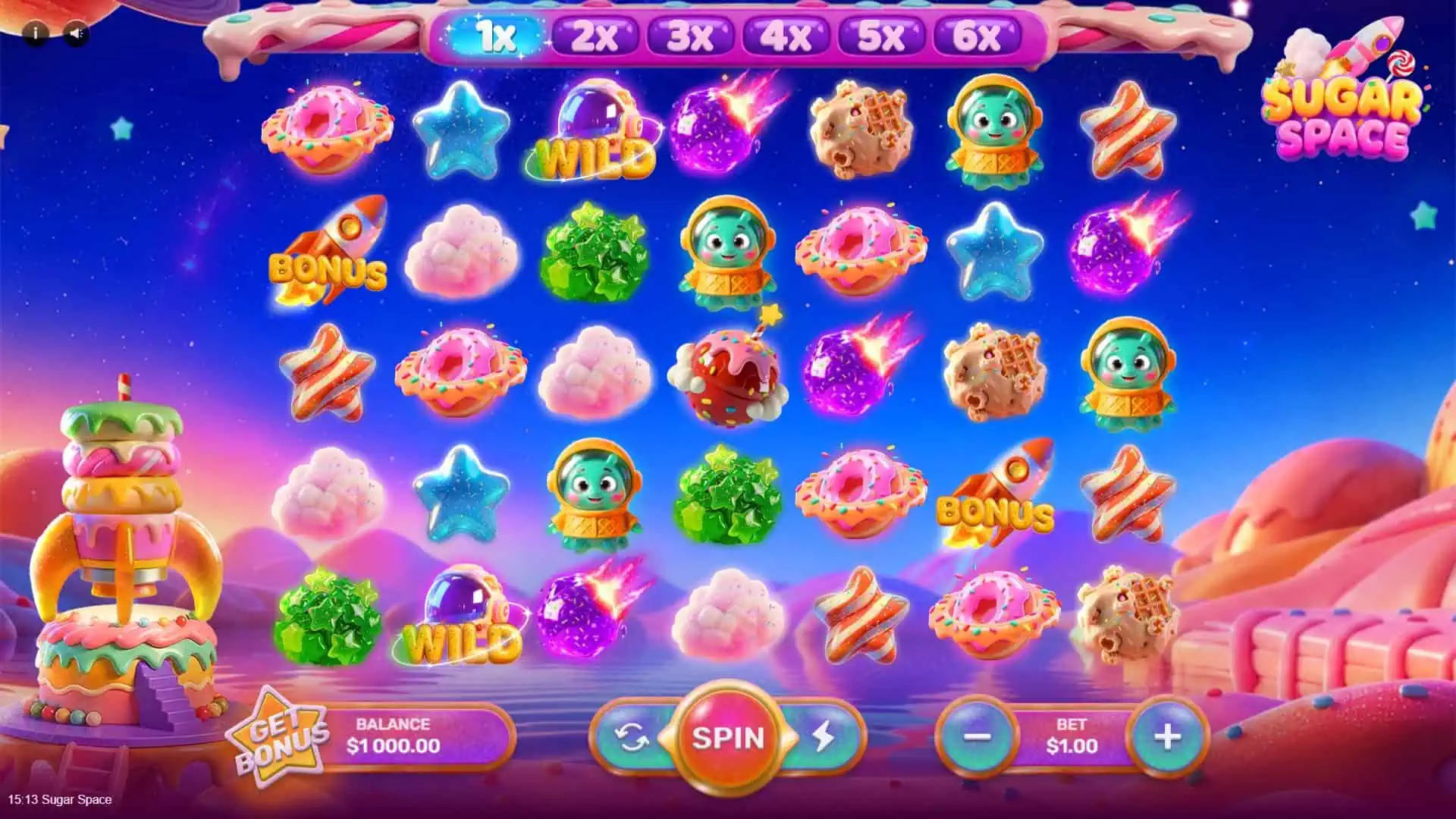 Sugar Space slot gameplay reels