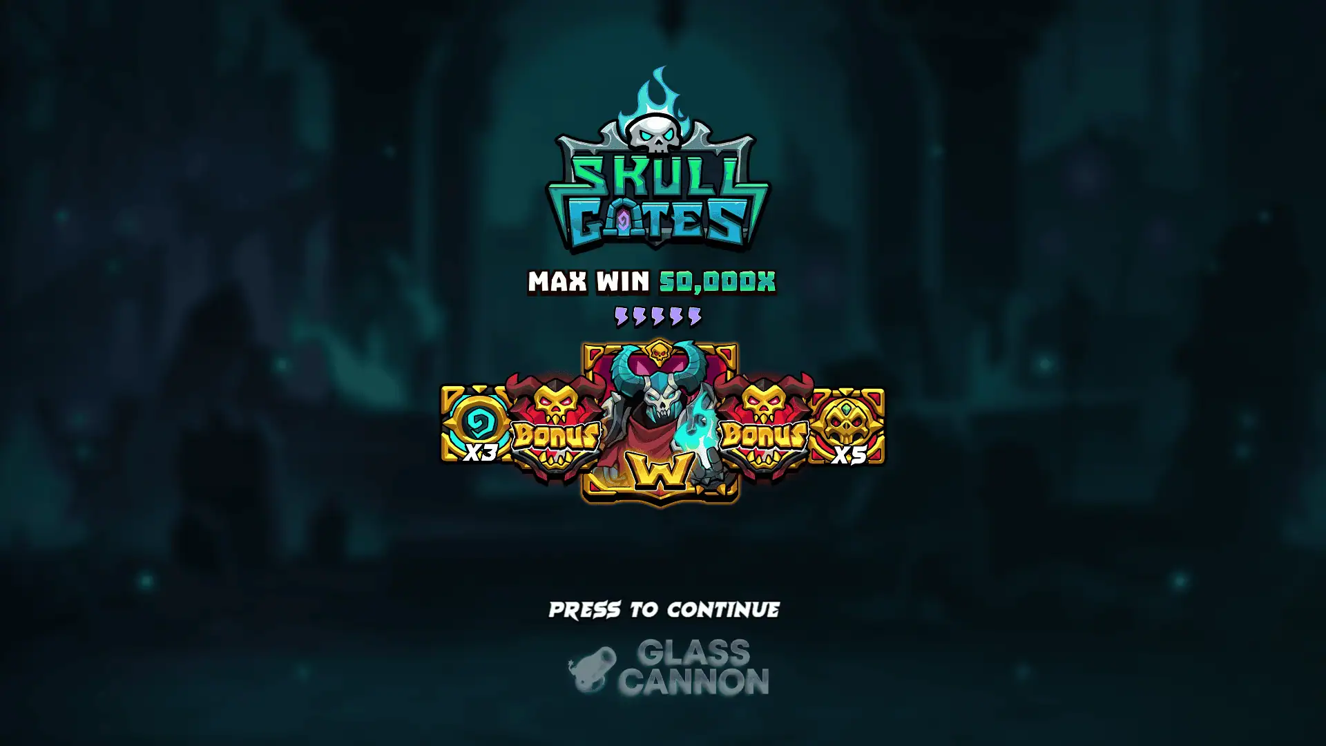 Skull Gates slot intro screen