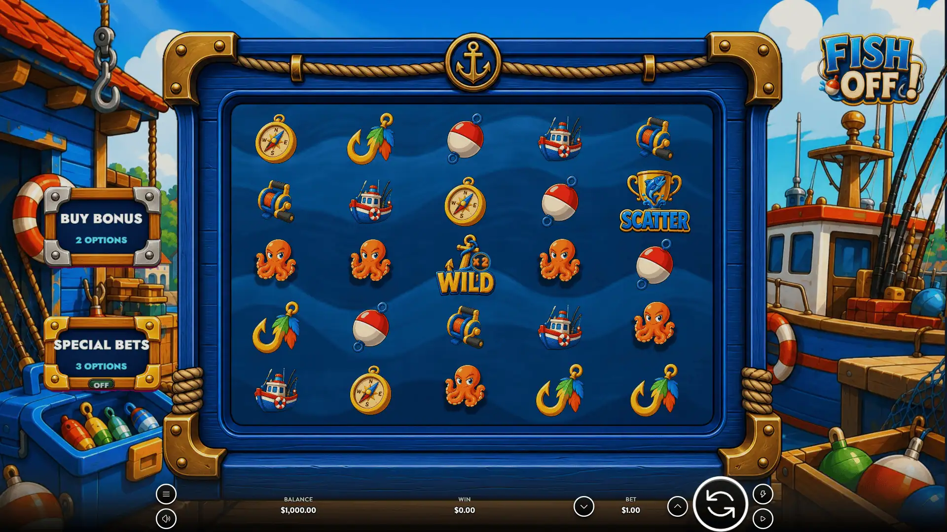 Fish Off! slot gameplay reels