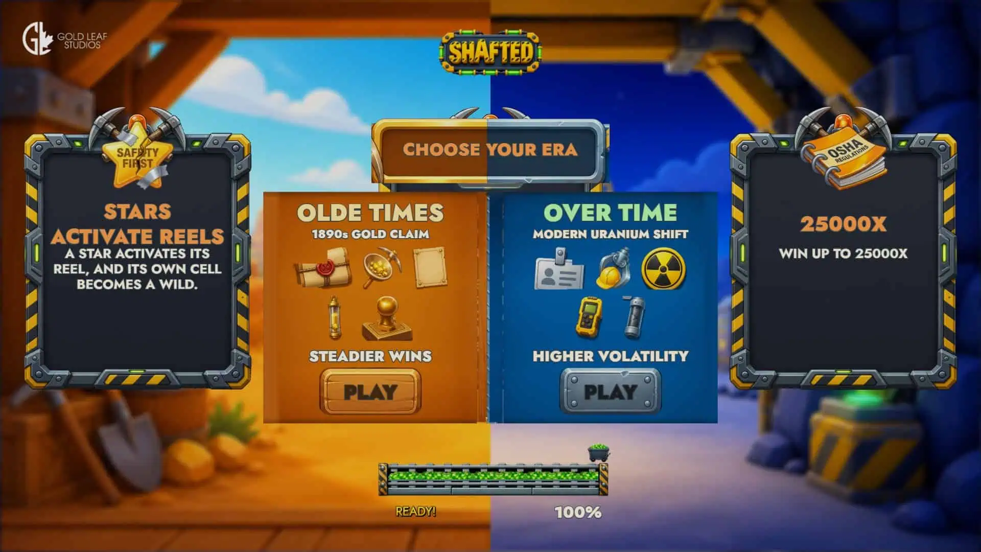 Shafted slot intro screen