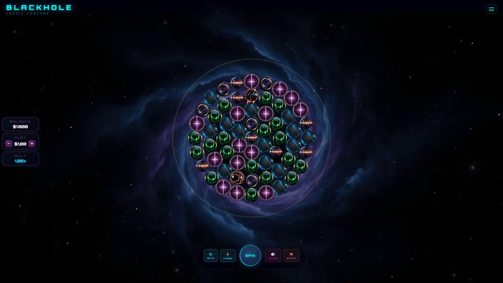 Blackhole slot gameplay reels