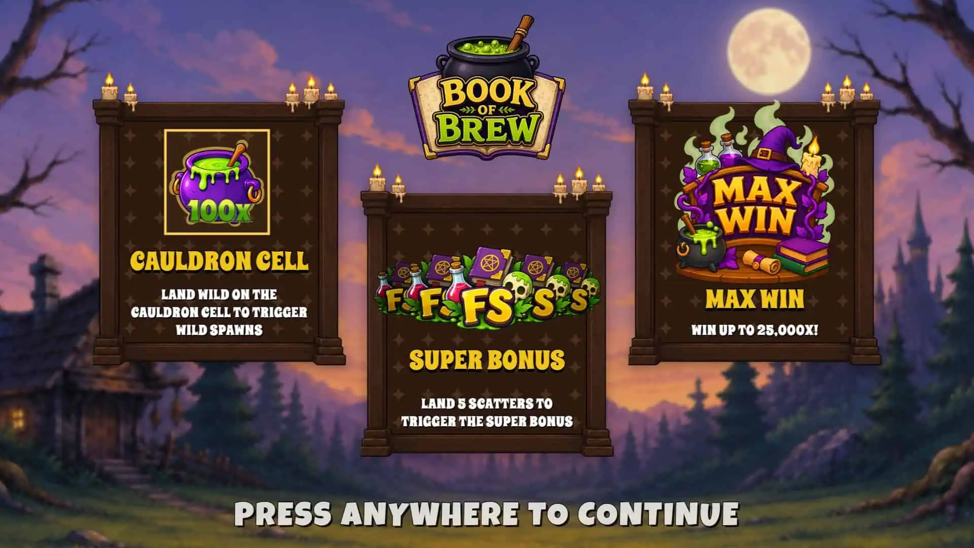 Book of Brew slot intro screen