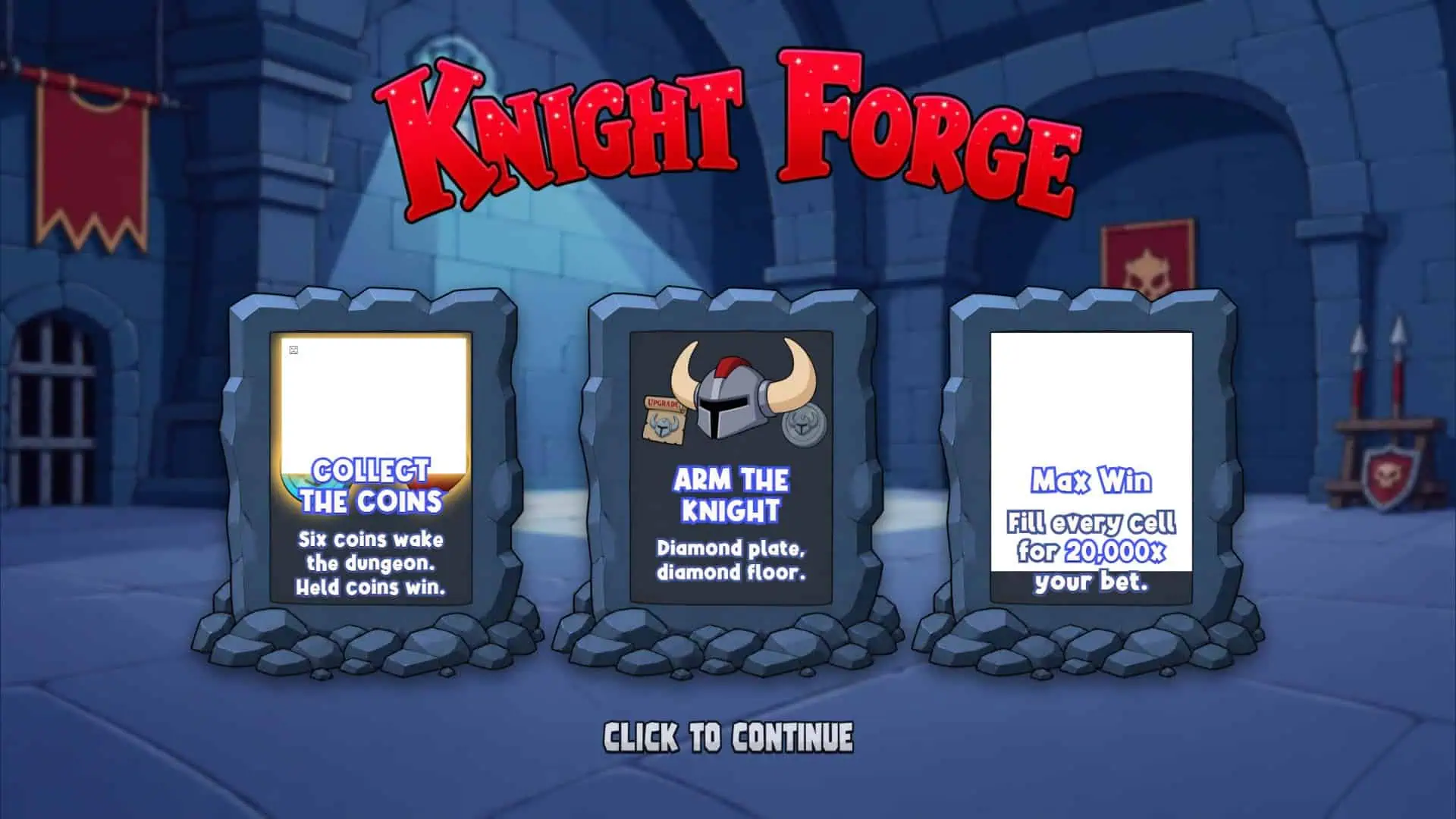 Knight Forge slot intro screen