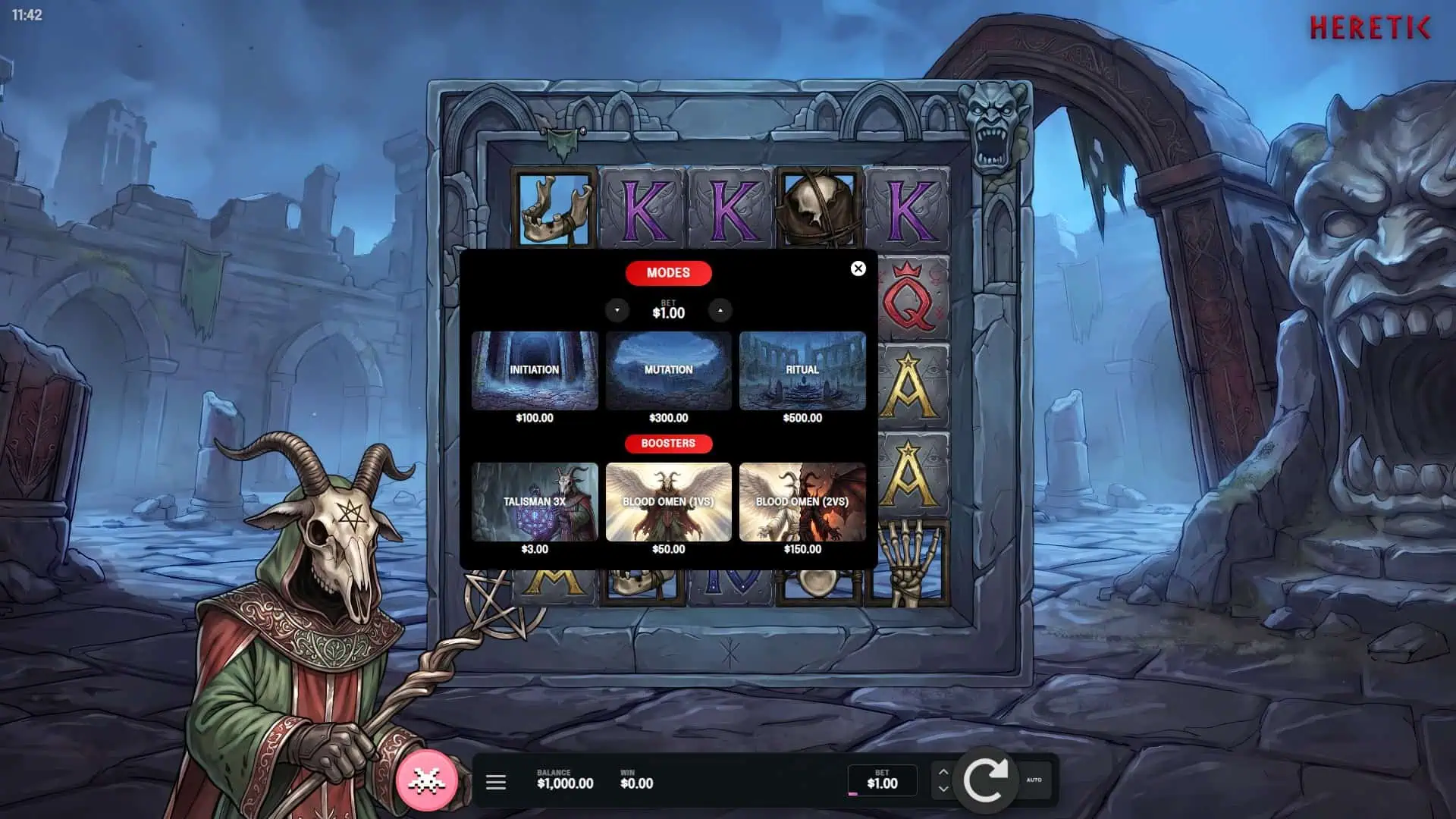 Heretic bonus buy menu