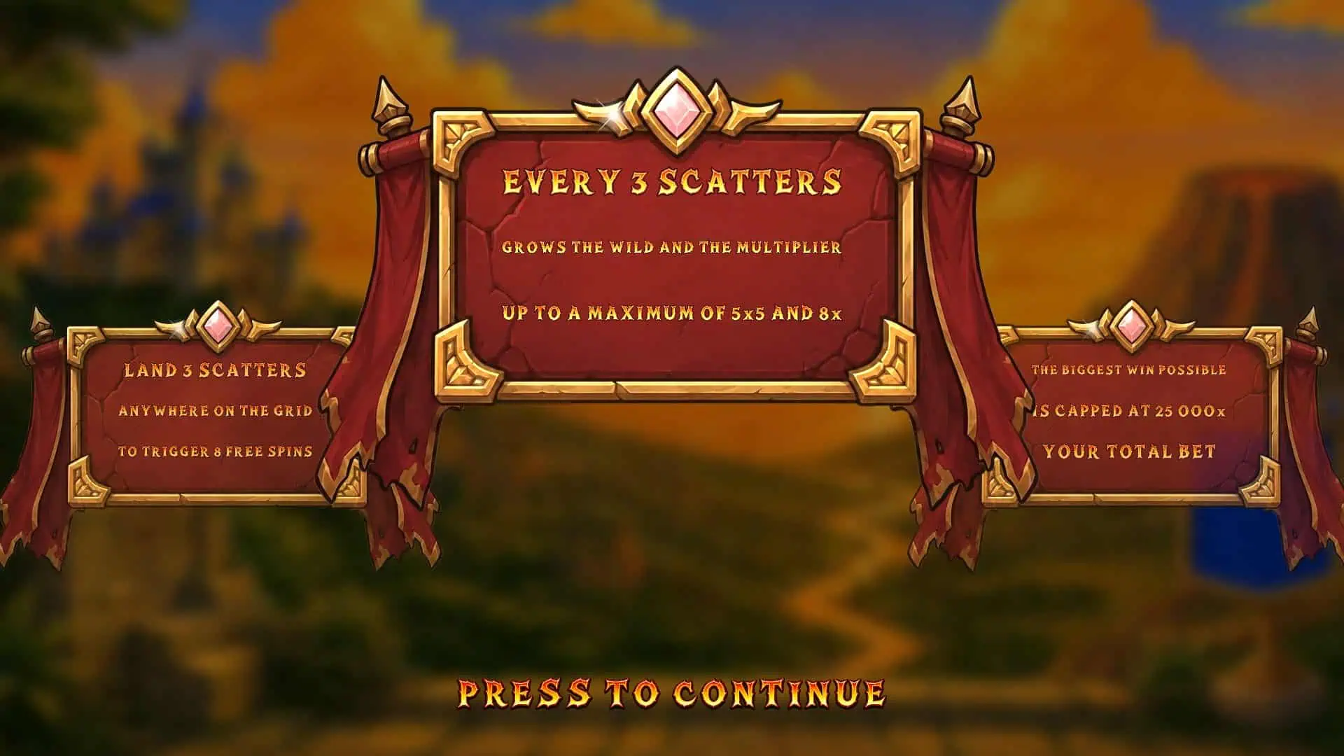 Dragon Flame slot intro screen