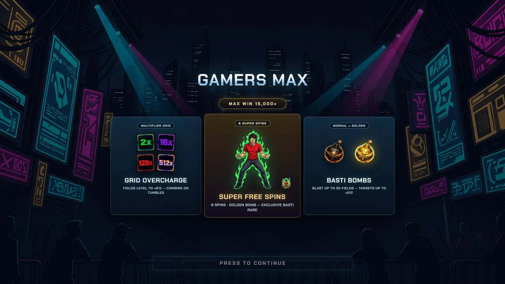 Gamers Max slot intro screen