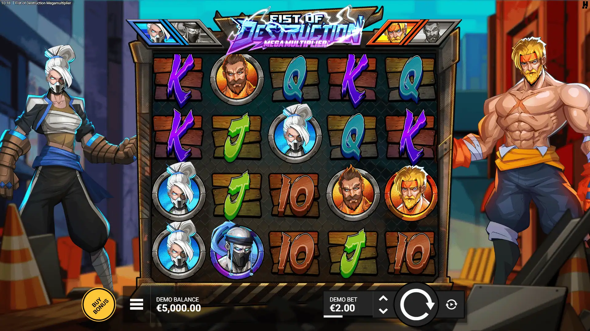 Fist of Destruction Megamultiplier slot gameplay reels