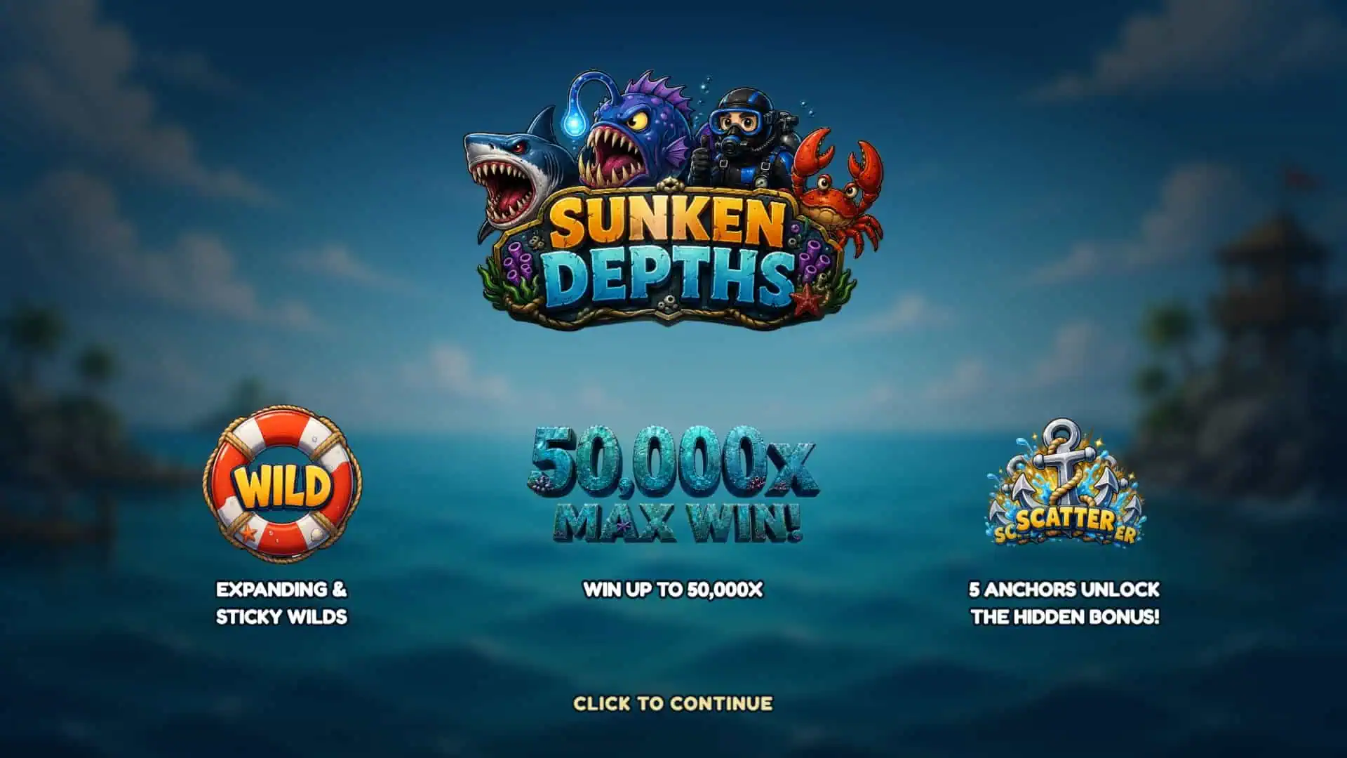 Sunken Depths slot intro screen