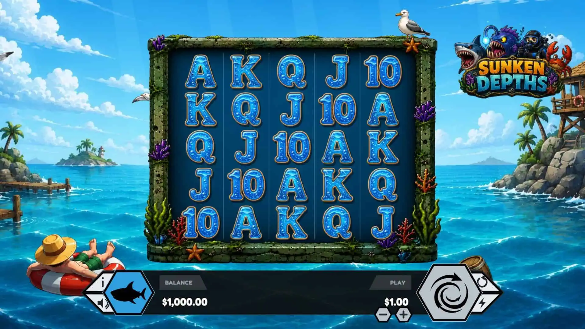 Sunken Depths slot gameplay reels