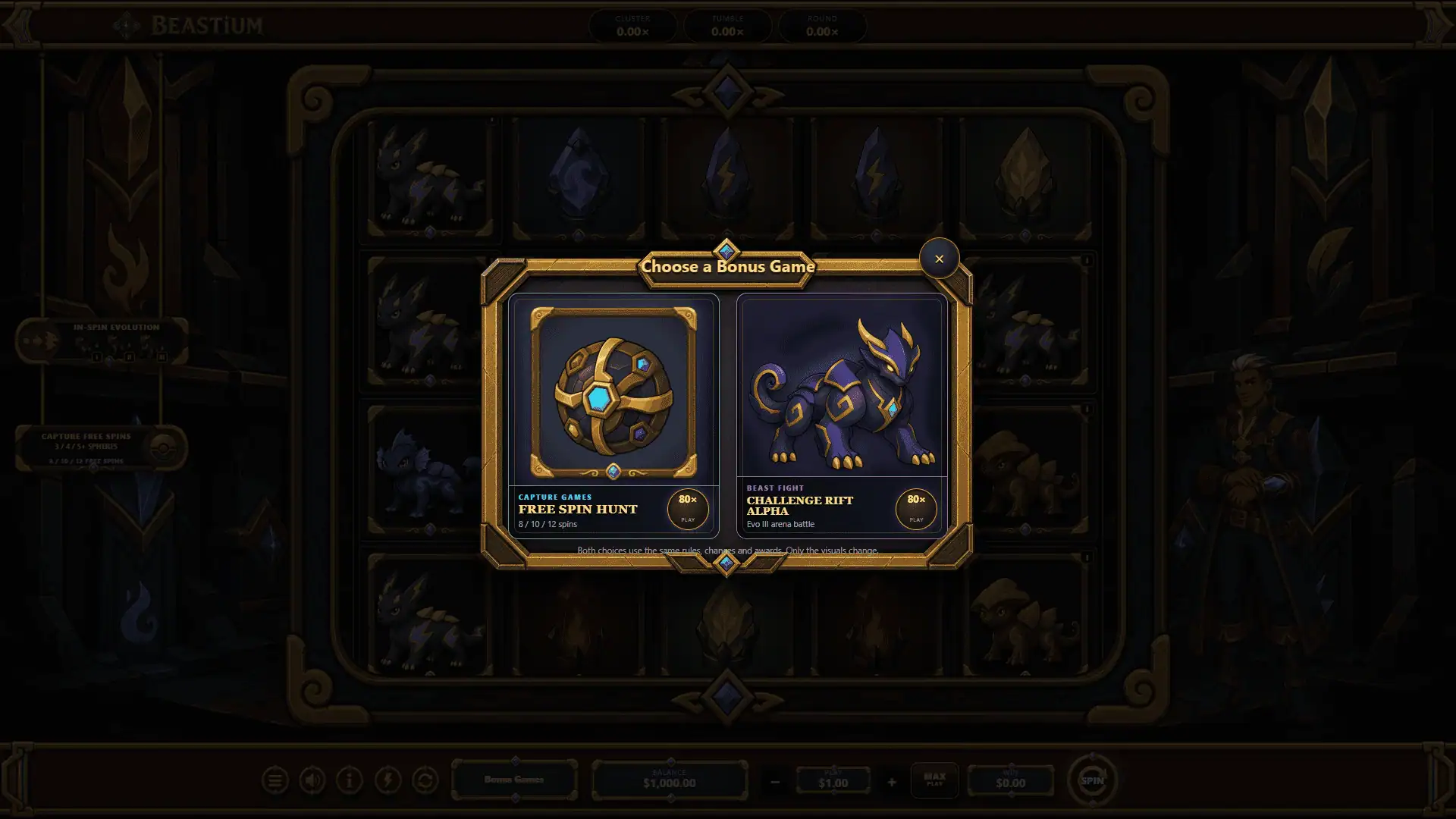 Beastium: ET bonus buy menu