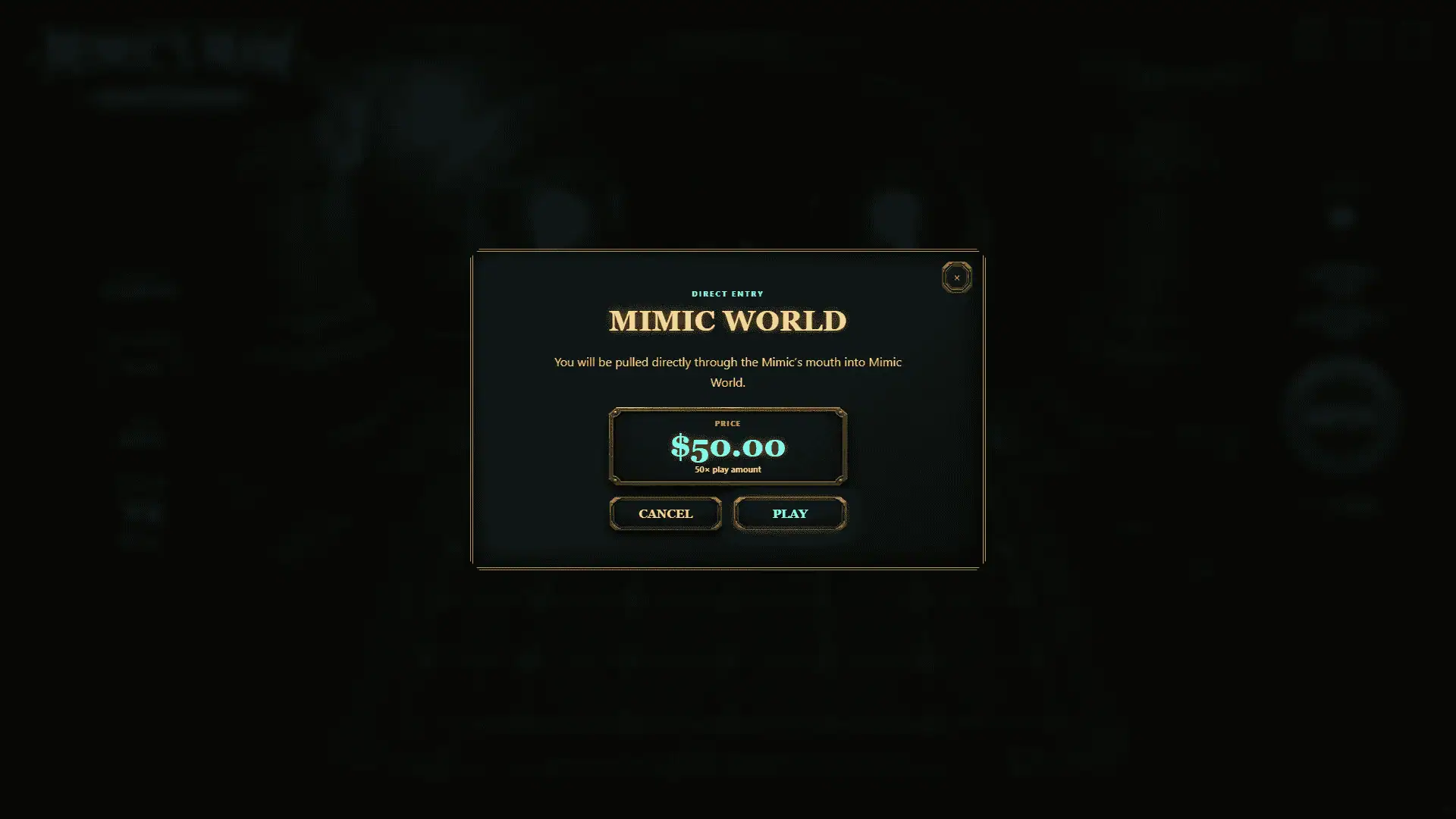 Mimics Maw 3D bonus buy menu