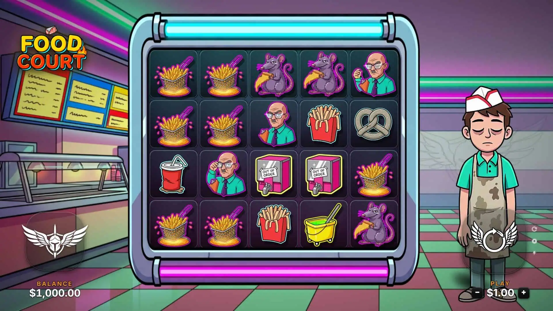 Food Court slot gameplay reels