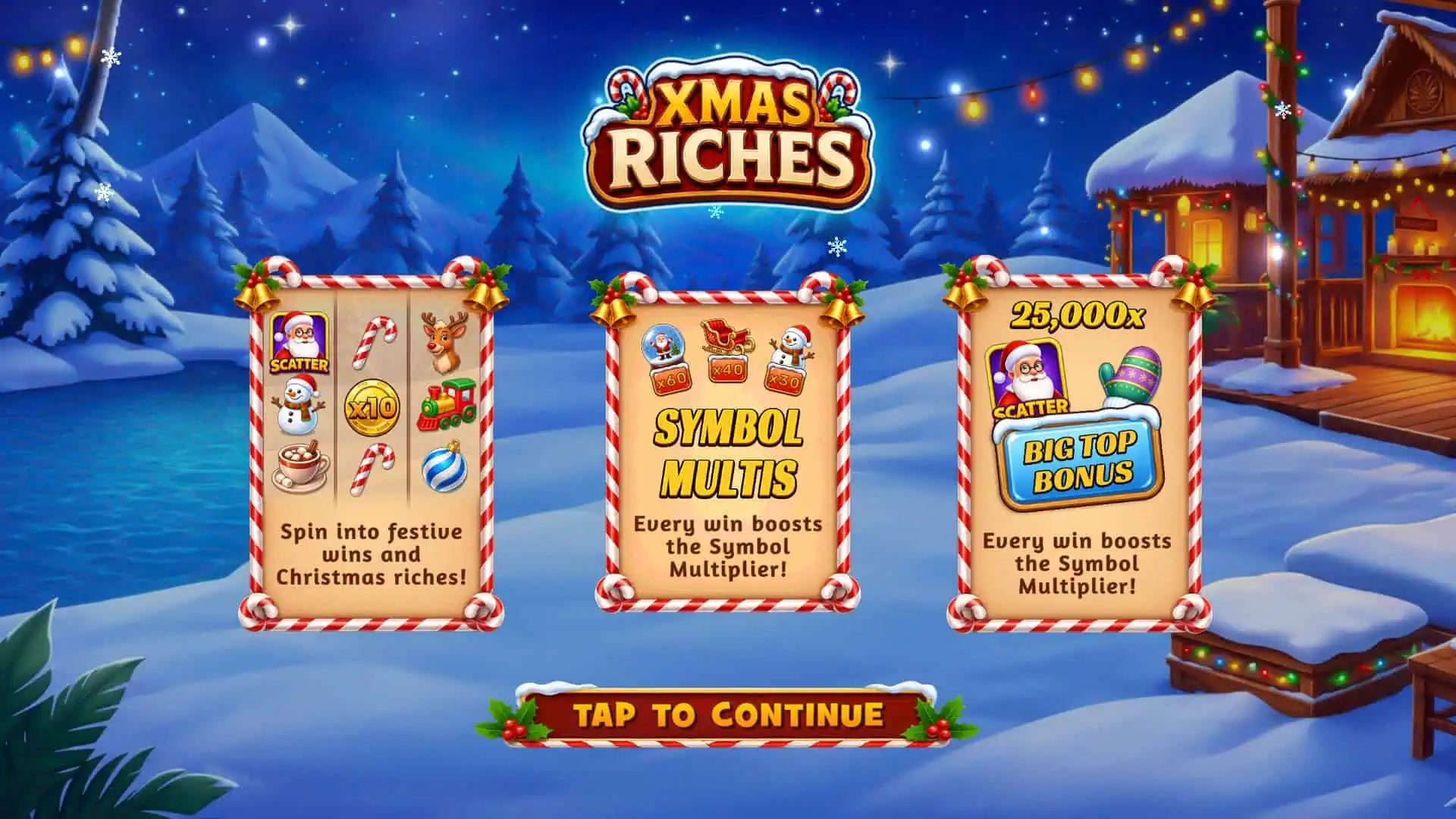 Xmas Riches slot intro screen