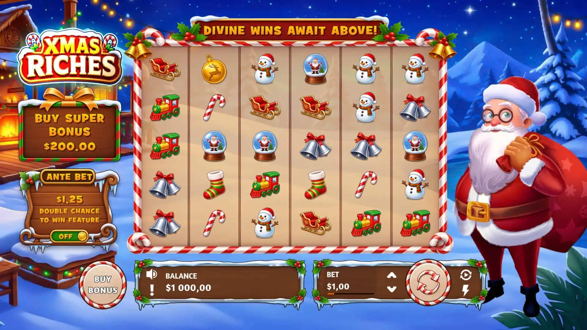 Xmas Riches slot gameplay reels