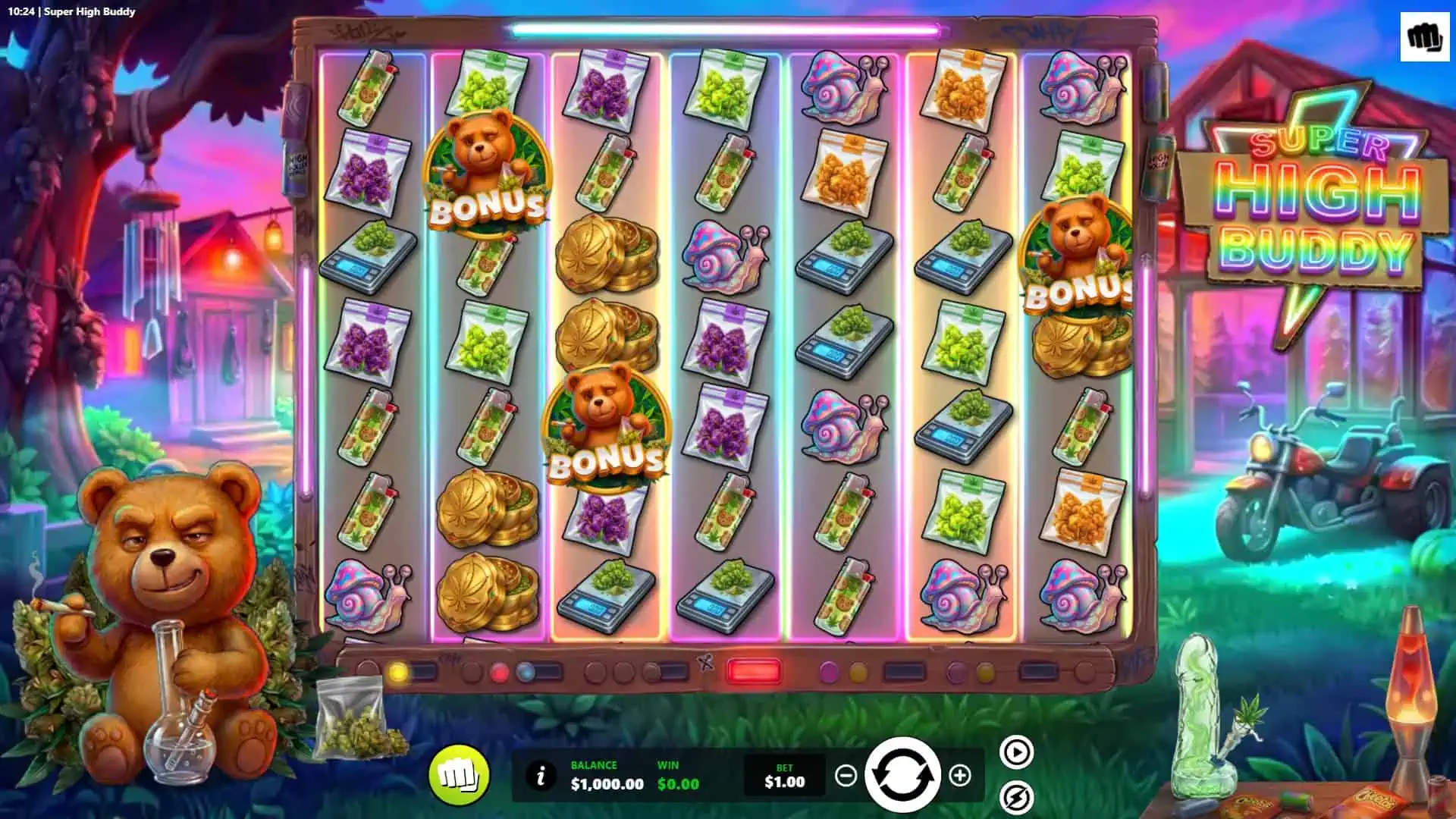 Super High Buddy slot gameplay reels