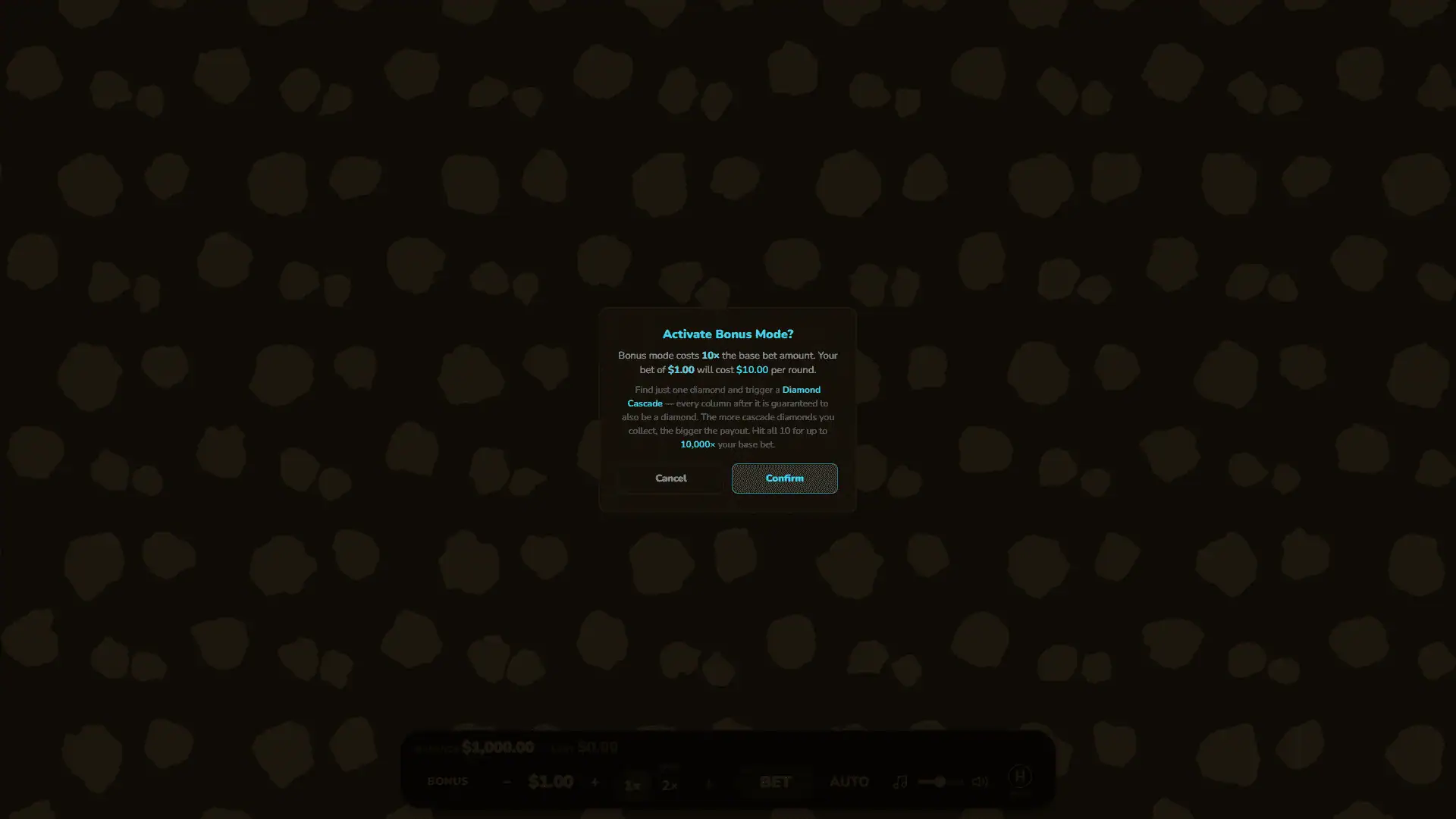 Keep Going bonus buy menu