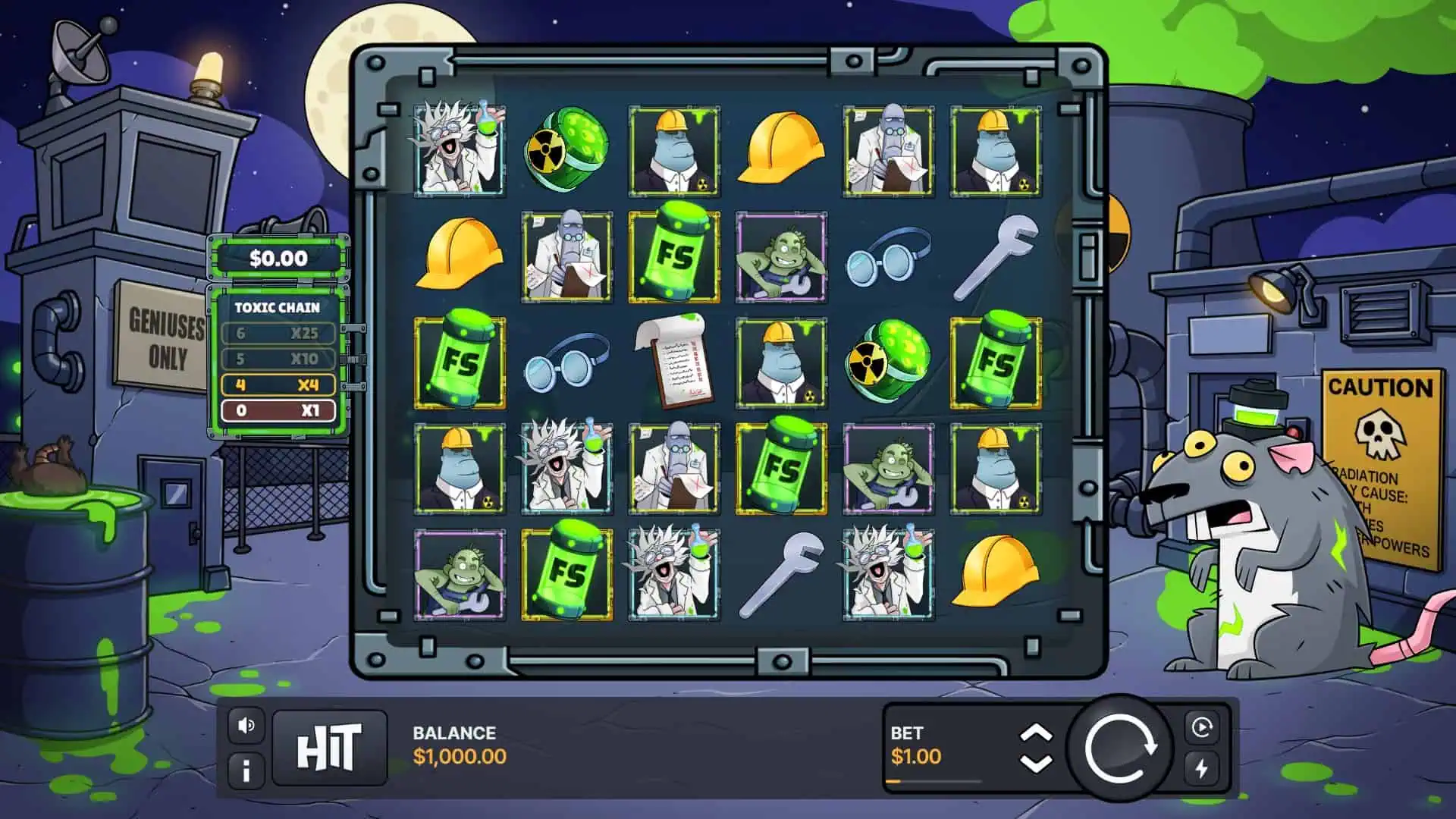 Meltdown slot gameplay reels