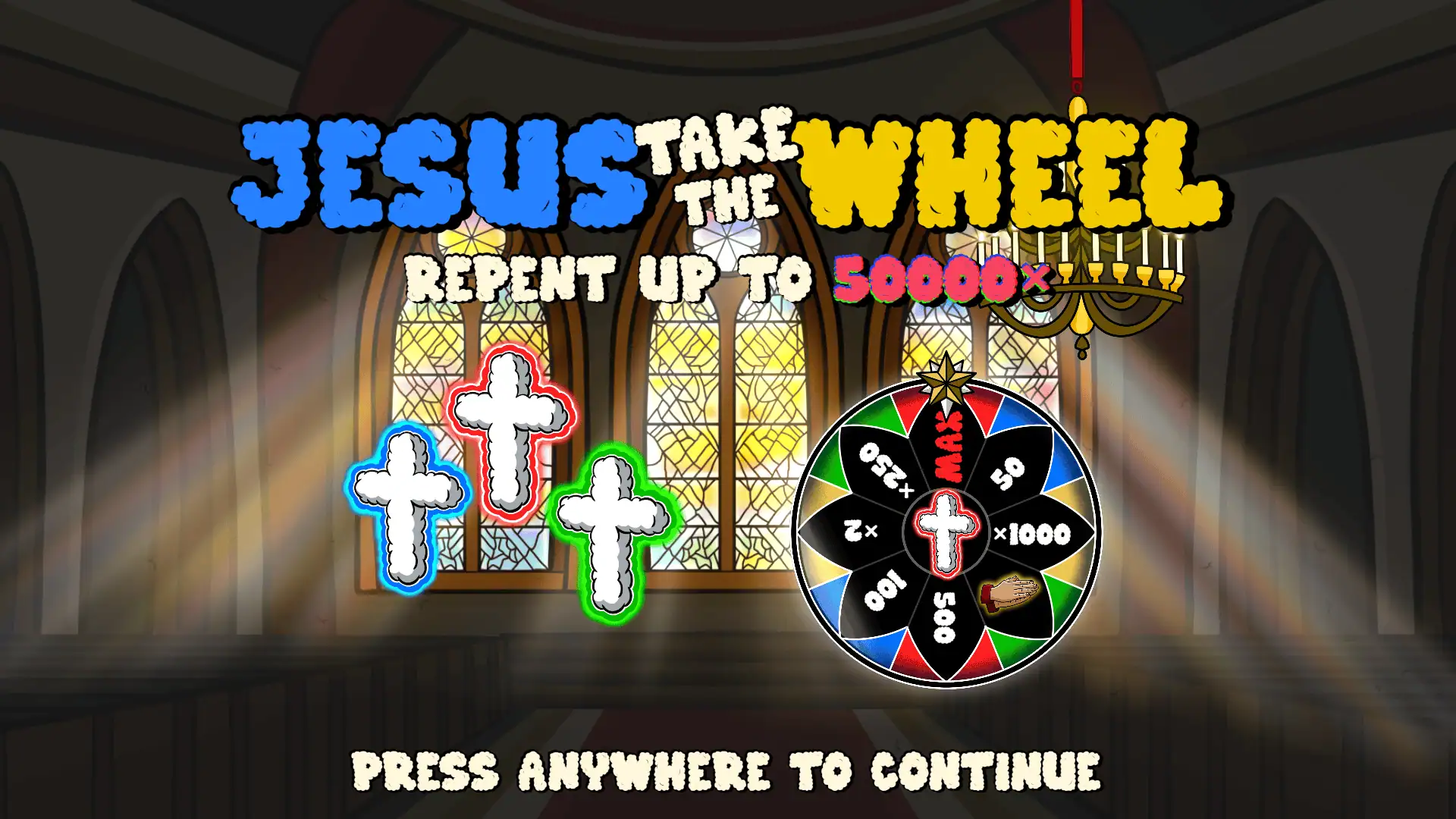 Jesus Take the Wheel slot intro screen