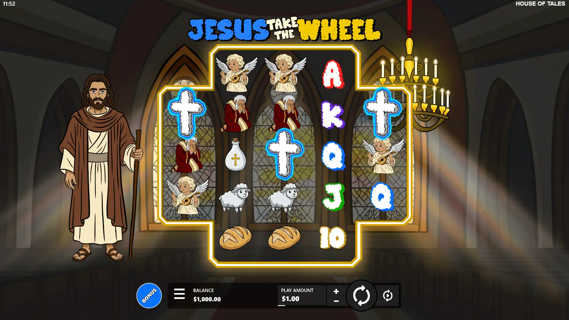 Jesus Take the Wheel slot gameplay reels