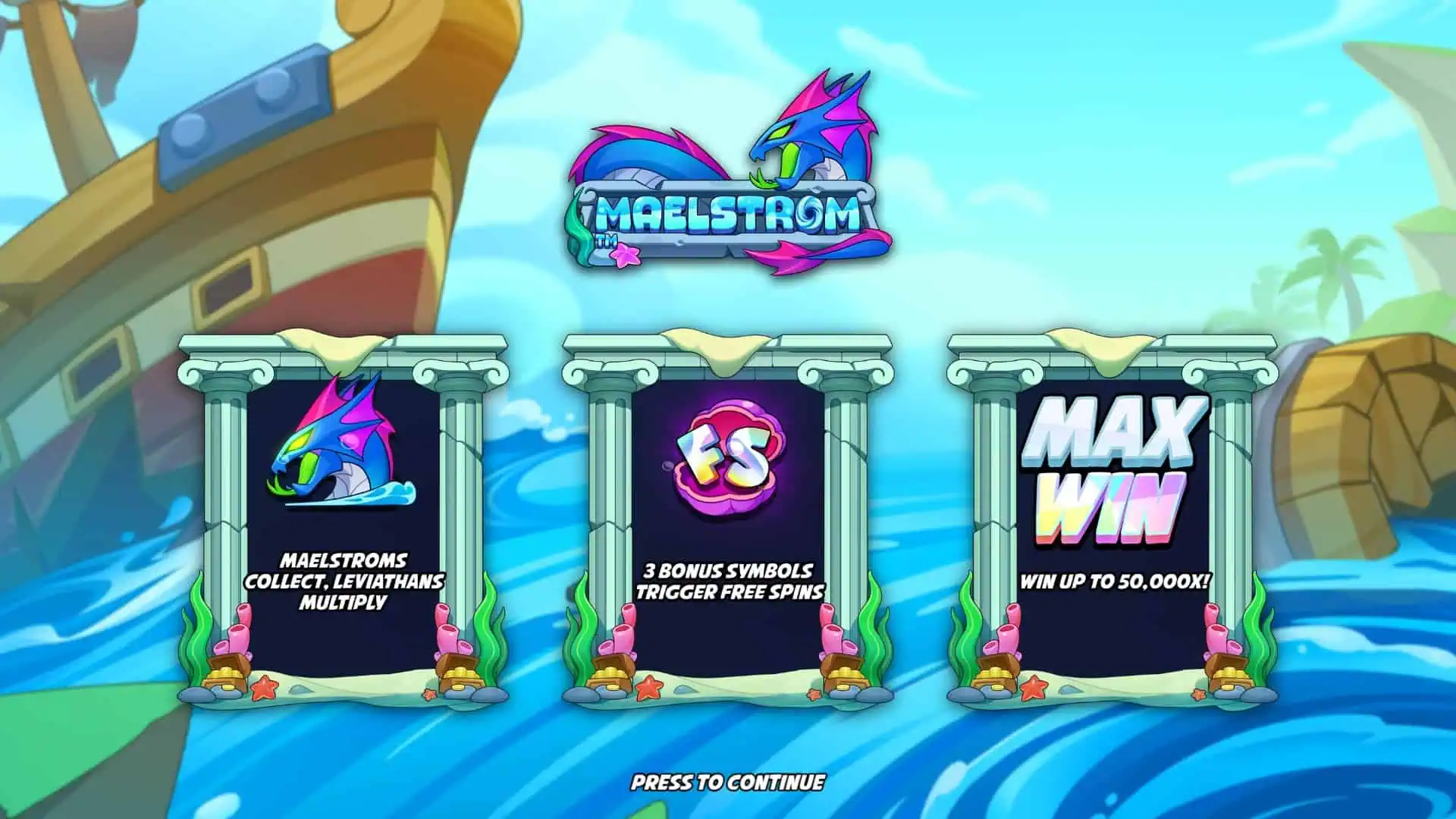 Maelstrom slot intro screen