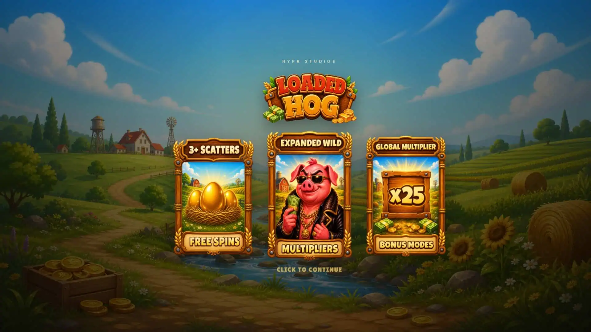 Loaded Hog slot intro screen