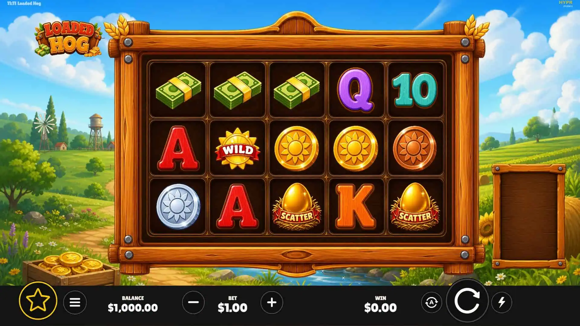 Loaded Hog slot gameplay reels